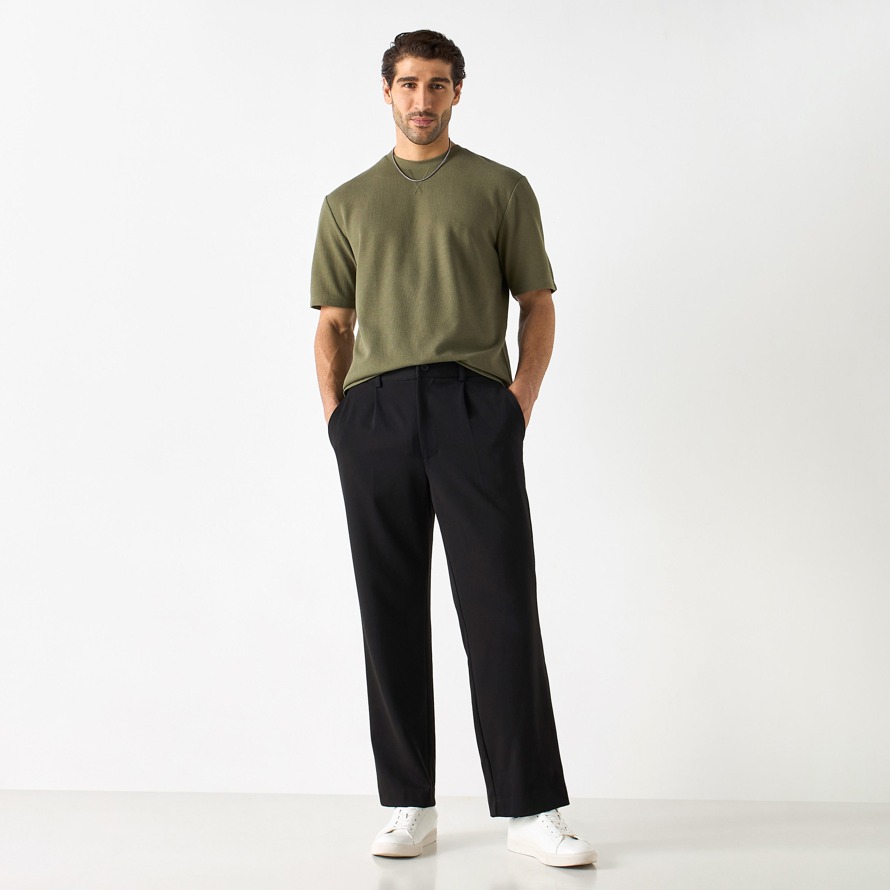 Textured Crew Neck T-shirt with Short Sleeves-men-clothing-tshirtsandpolos-tshirts-image-14