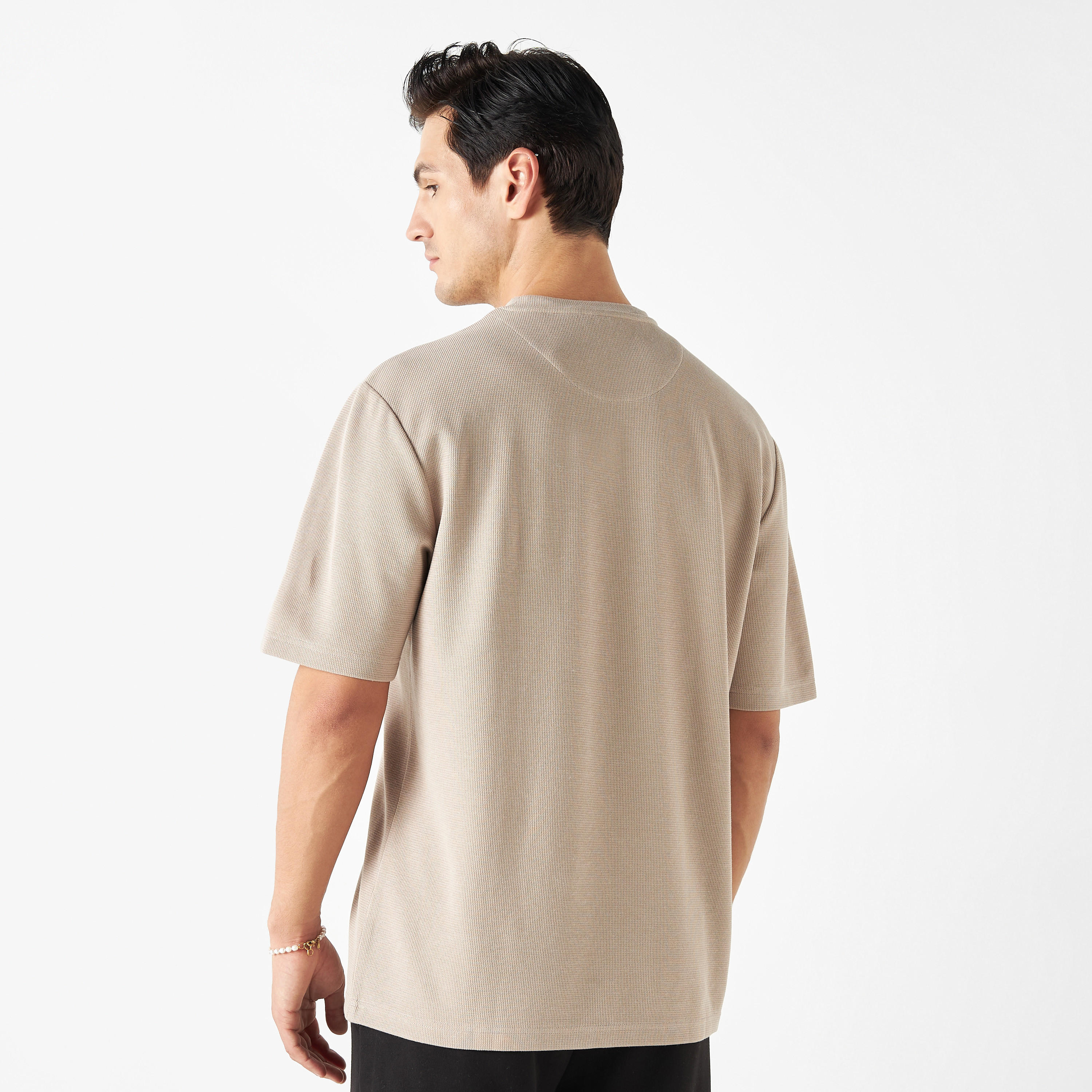 Textured Crew Neck T-shirt with Short Sleeves-men-clothing-tshirtsandpolos-tshirts-image-3