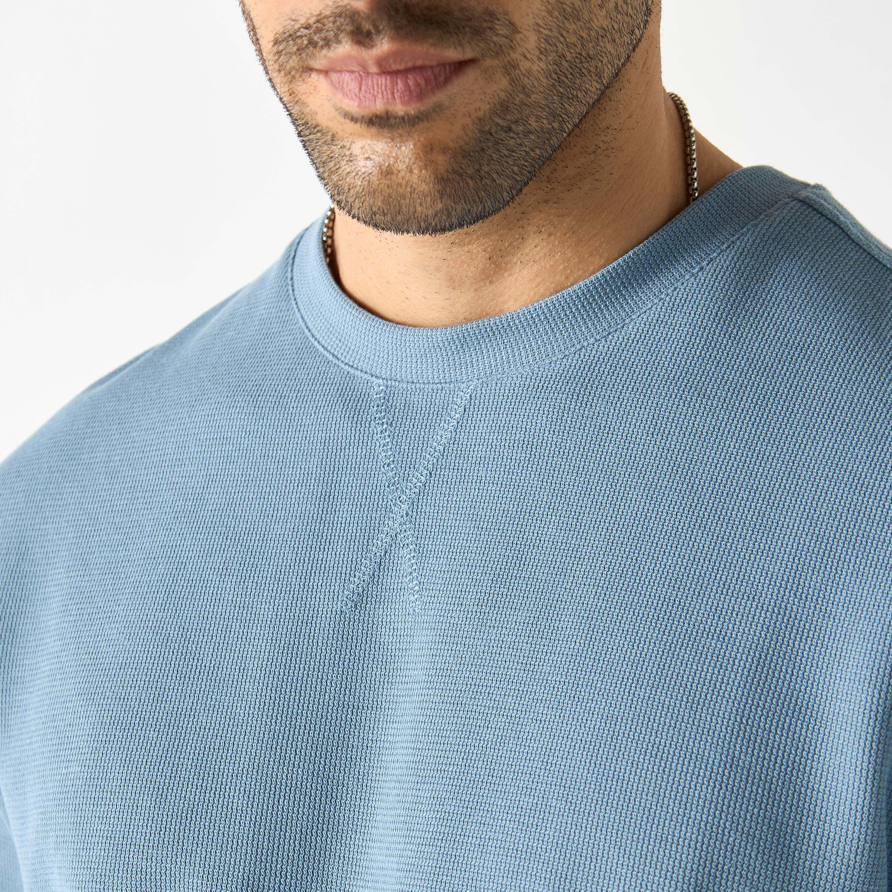 Textured Crew Neck T-shirt with Short Sleeves-men-clothing-tshirtsandpolos-tshirts-image-12