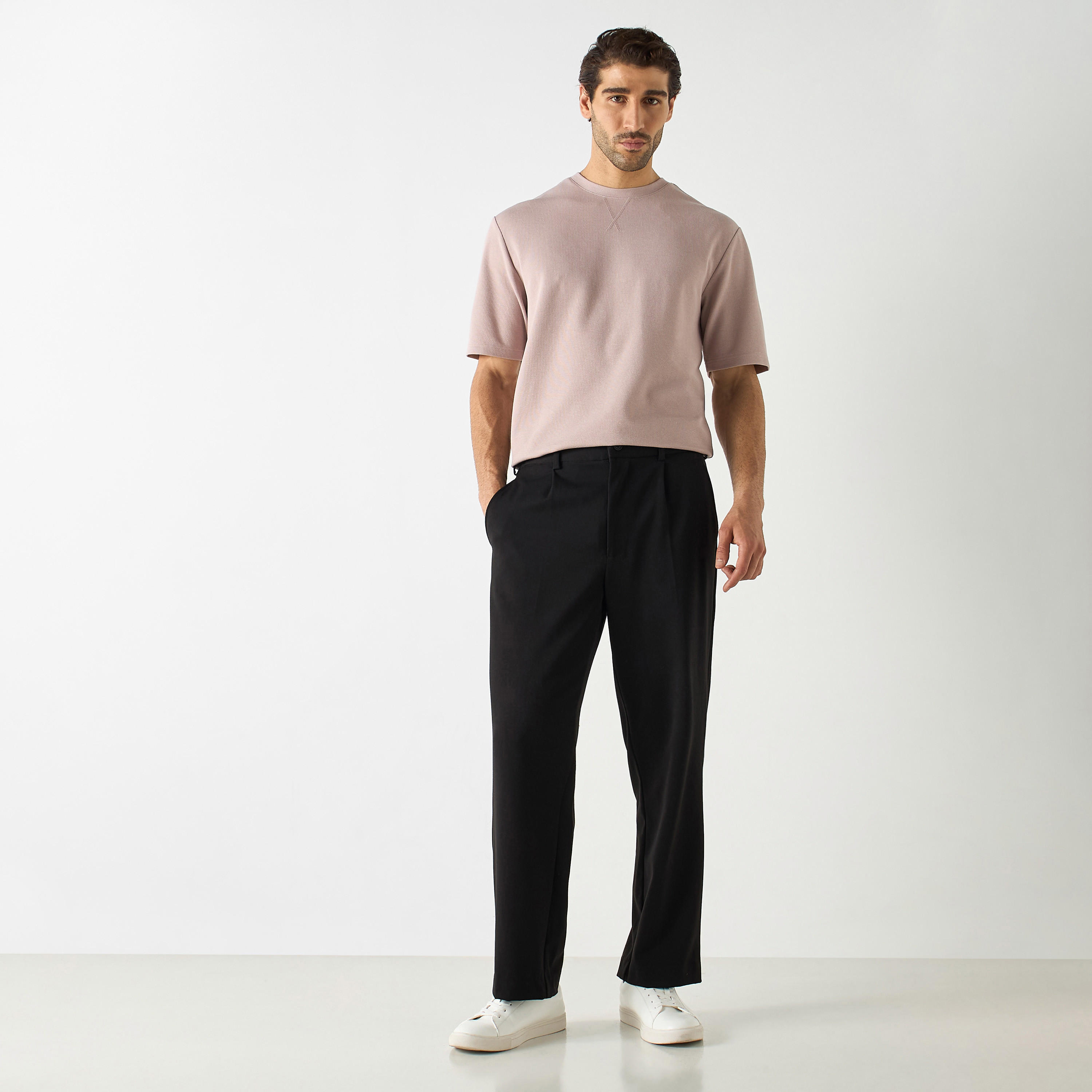Textured Crew Neck T-shirt with Short Sleeves-men-clothing-tshirtsandpolos-tshirts-image-18