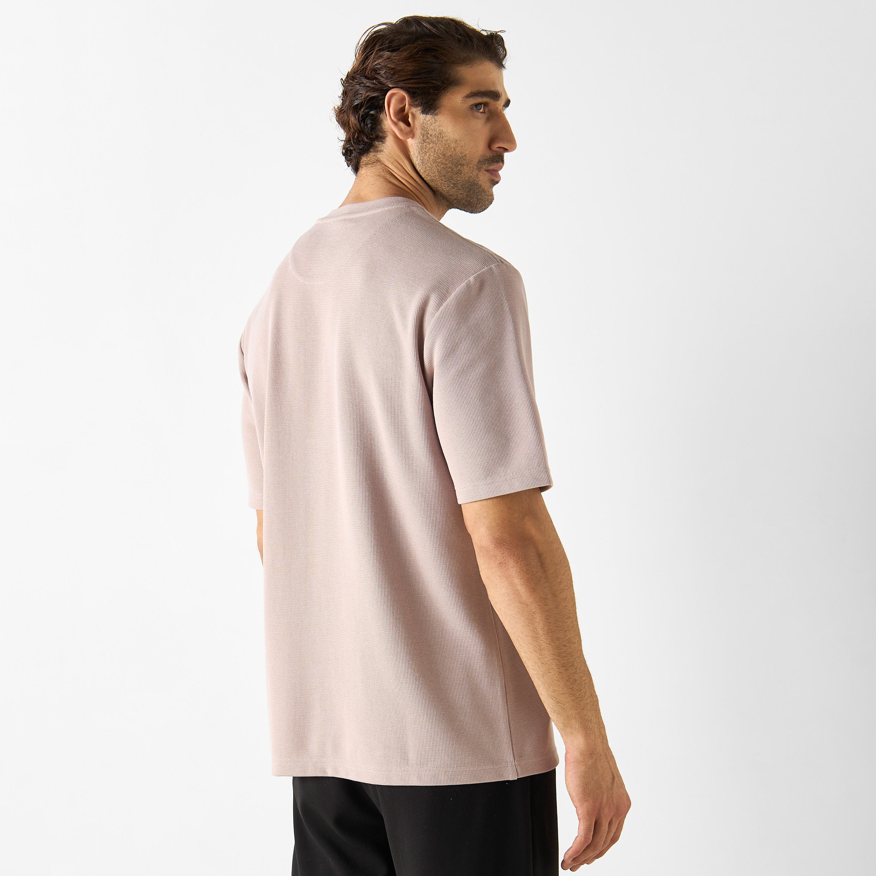 Textured Crew Neck T-shirt with Short Sleeves-men-clothing-tshirtsandpolos-tshirts-image-19