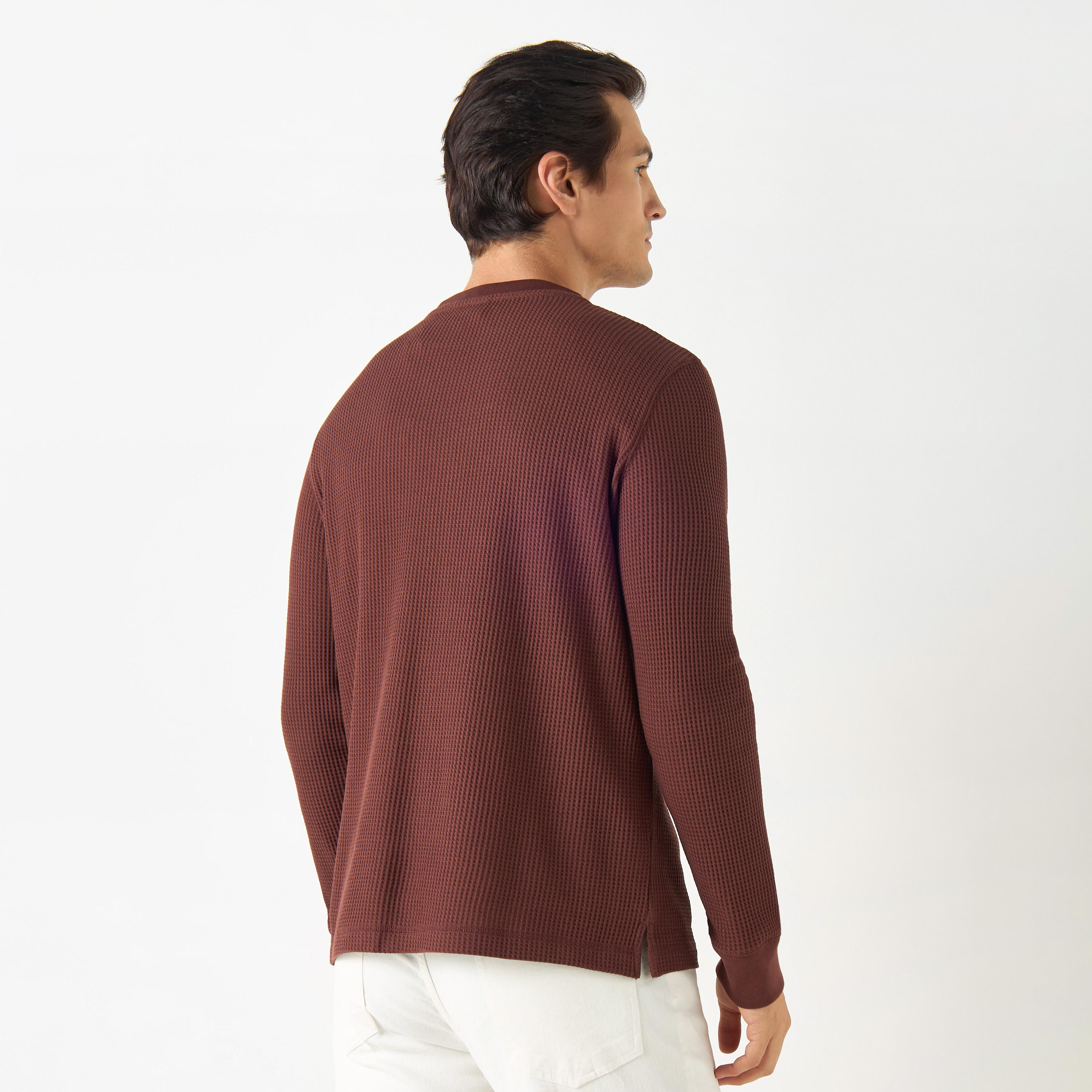 Ribbed T-shirt with Crew Neck and Long Sleeves-men-clothing-tshirtsandpolos-tshirts-image-3