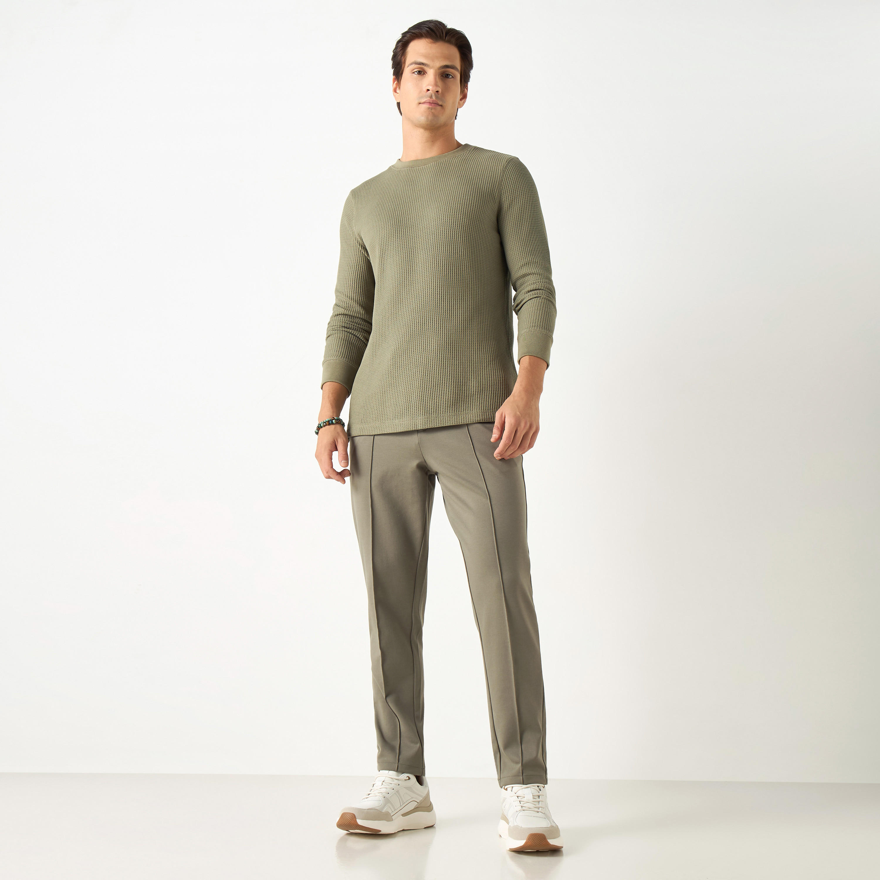Ribbed T-shirt with Crew Neck and Long Sleeves-men-clothing-tshirtsandpolos-tshirts-image-6