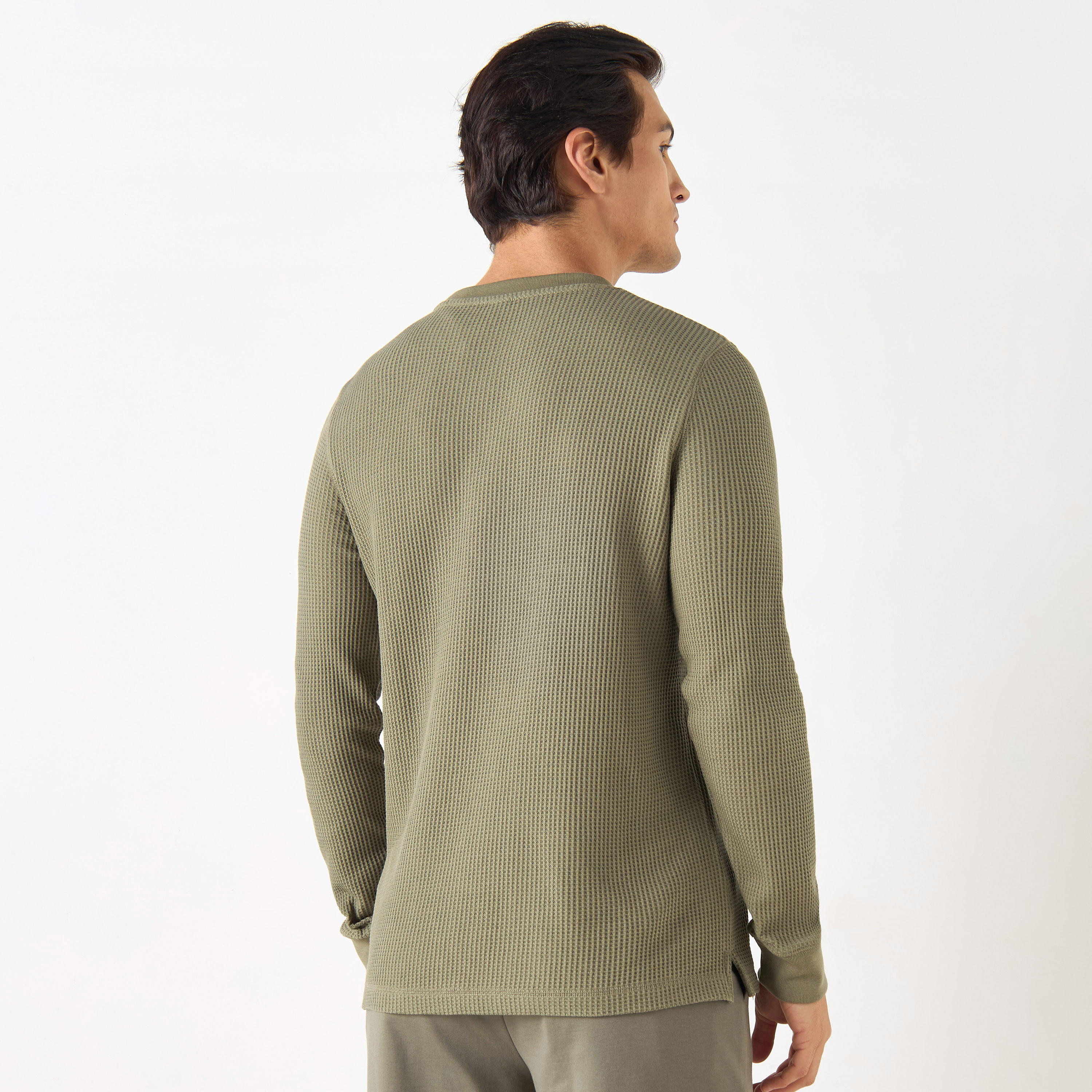 Ribbed T-shirt with Crew Neck and Long Sleeves-men-clothing-tshirtsandpolos-tshirts-image-7