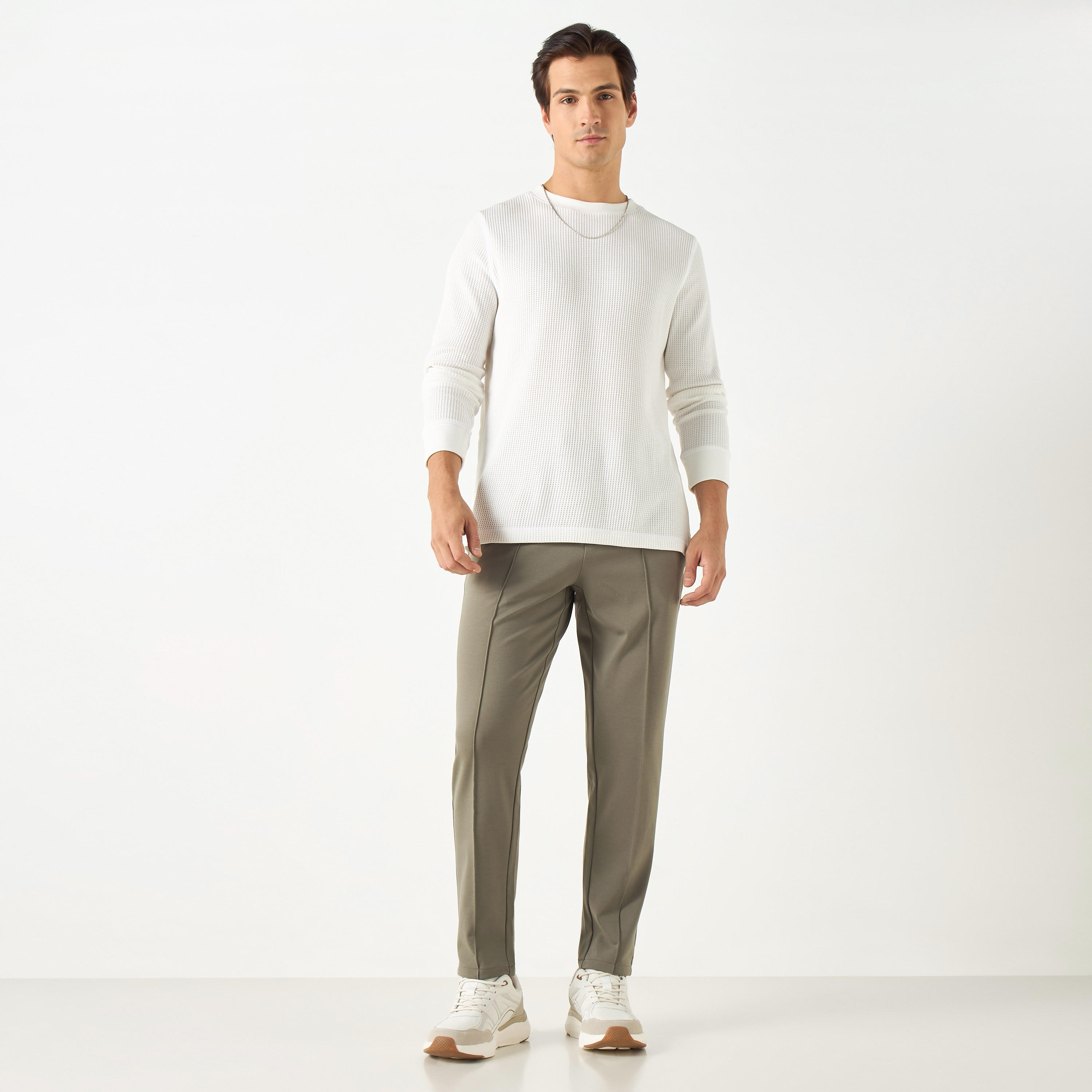 Ribbed T-shirt with Crew Neck and Long Sleeves-men-clothing-tshirtsandpolos-tshirts-image-10