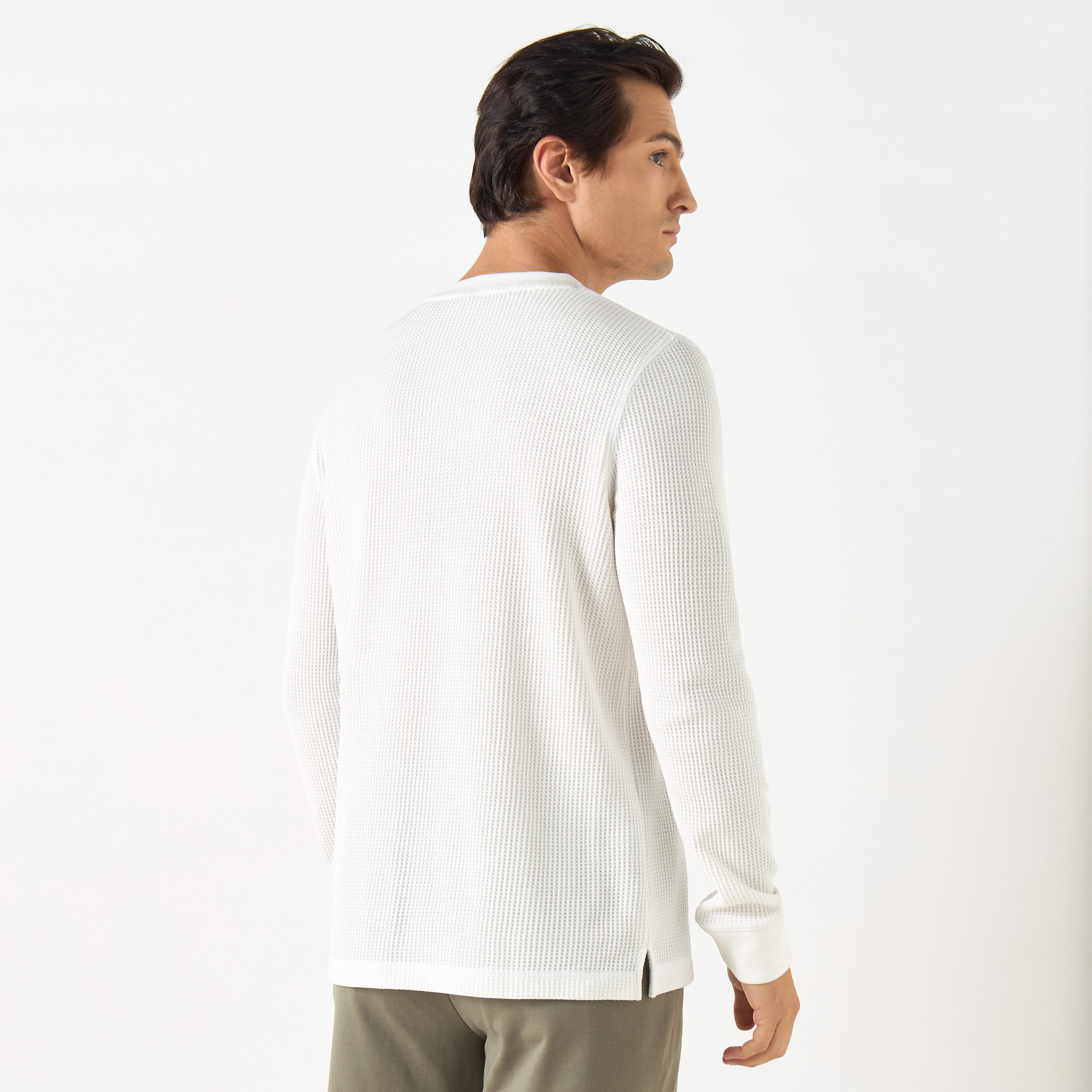 Ribbed T-shirt with Crew Neck and Long Sleeves-men-clothing-tshirtsandpolos-tshirts-image-11