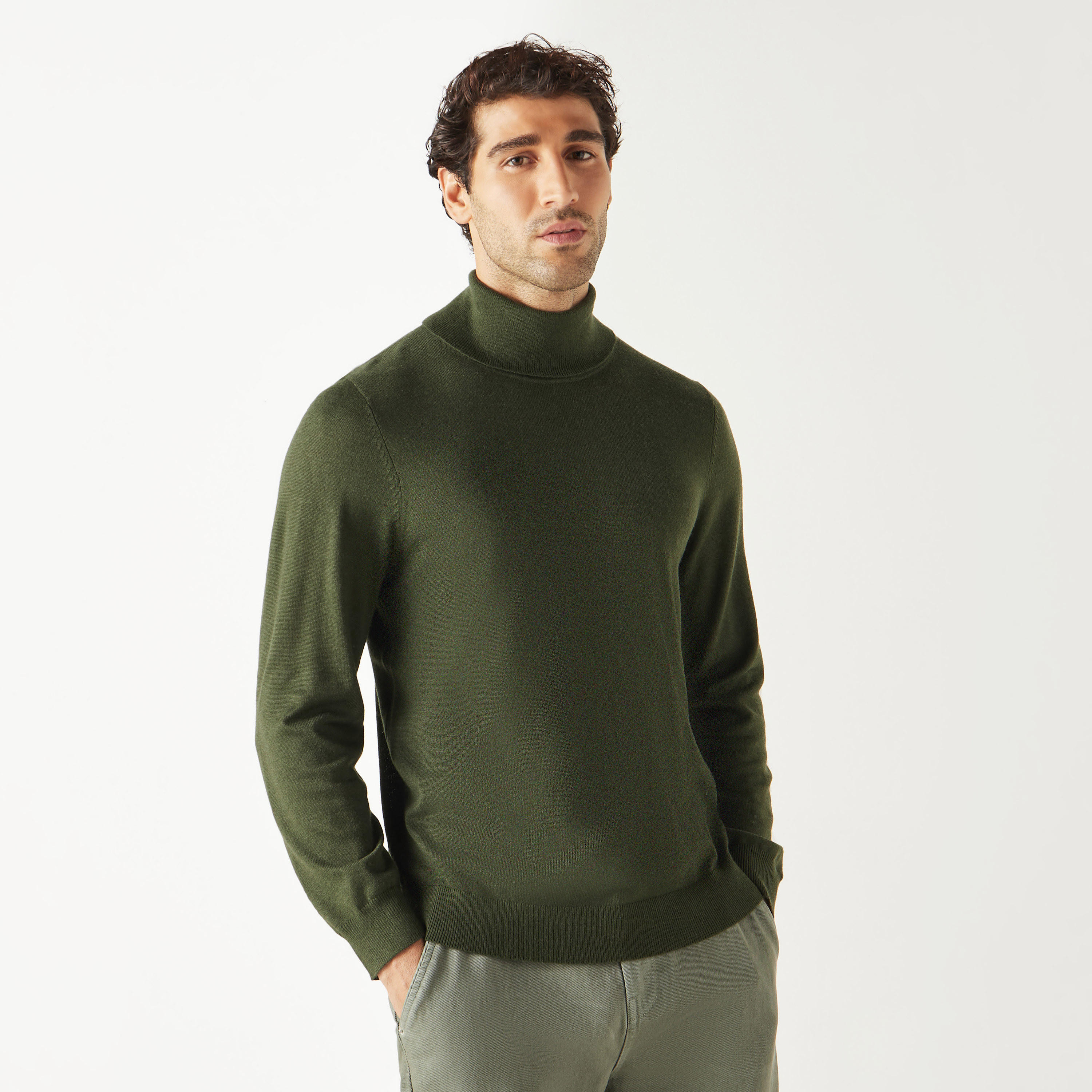 كنزة سادة بياقة عالية وأكمام طويلة-men-clothing-sweatersandpullovers-image-13