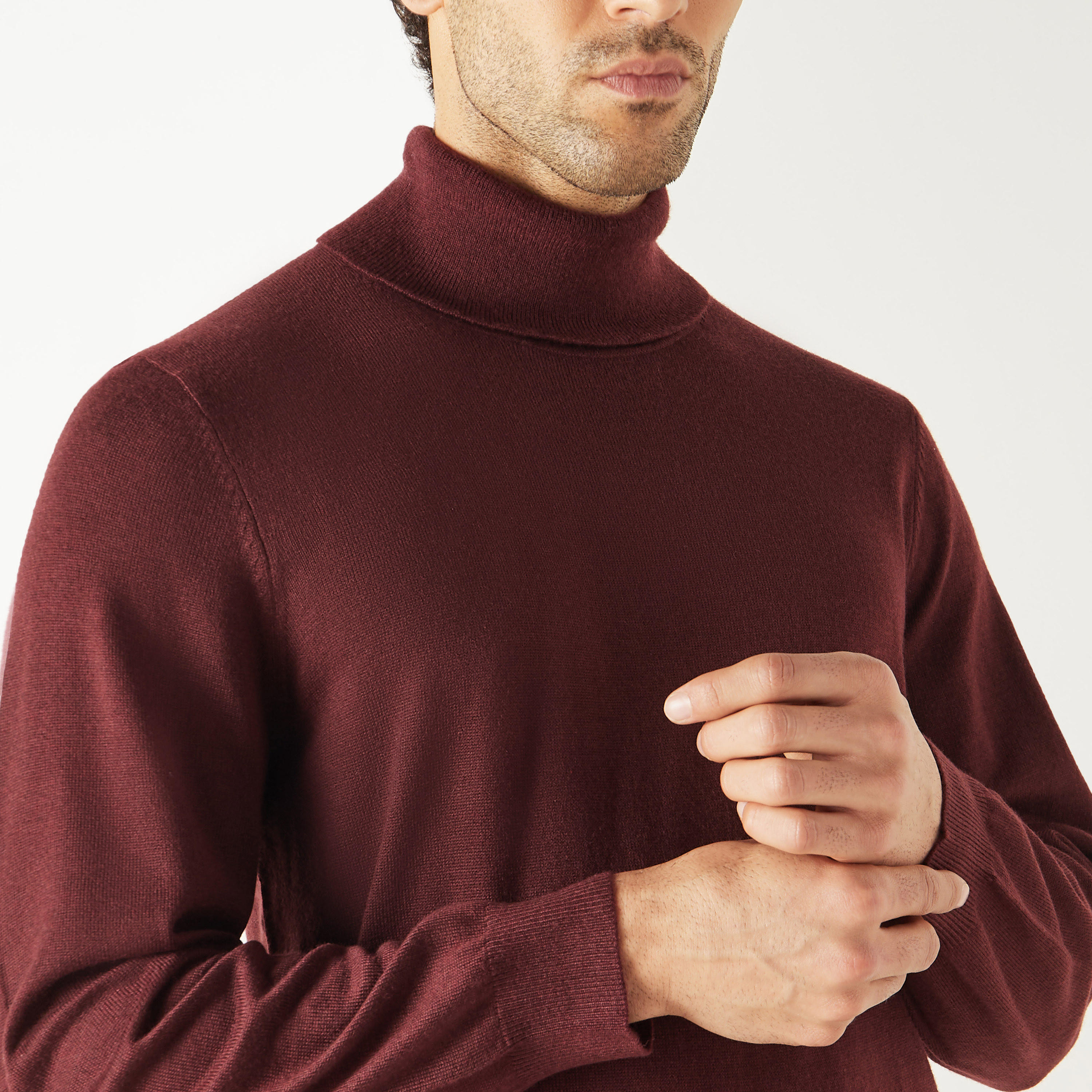 كنزة سادة بياقة عالية وأكمام طويلة-men-clothing-sweatersandpullovers-image-12