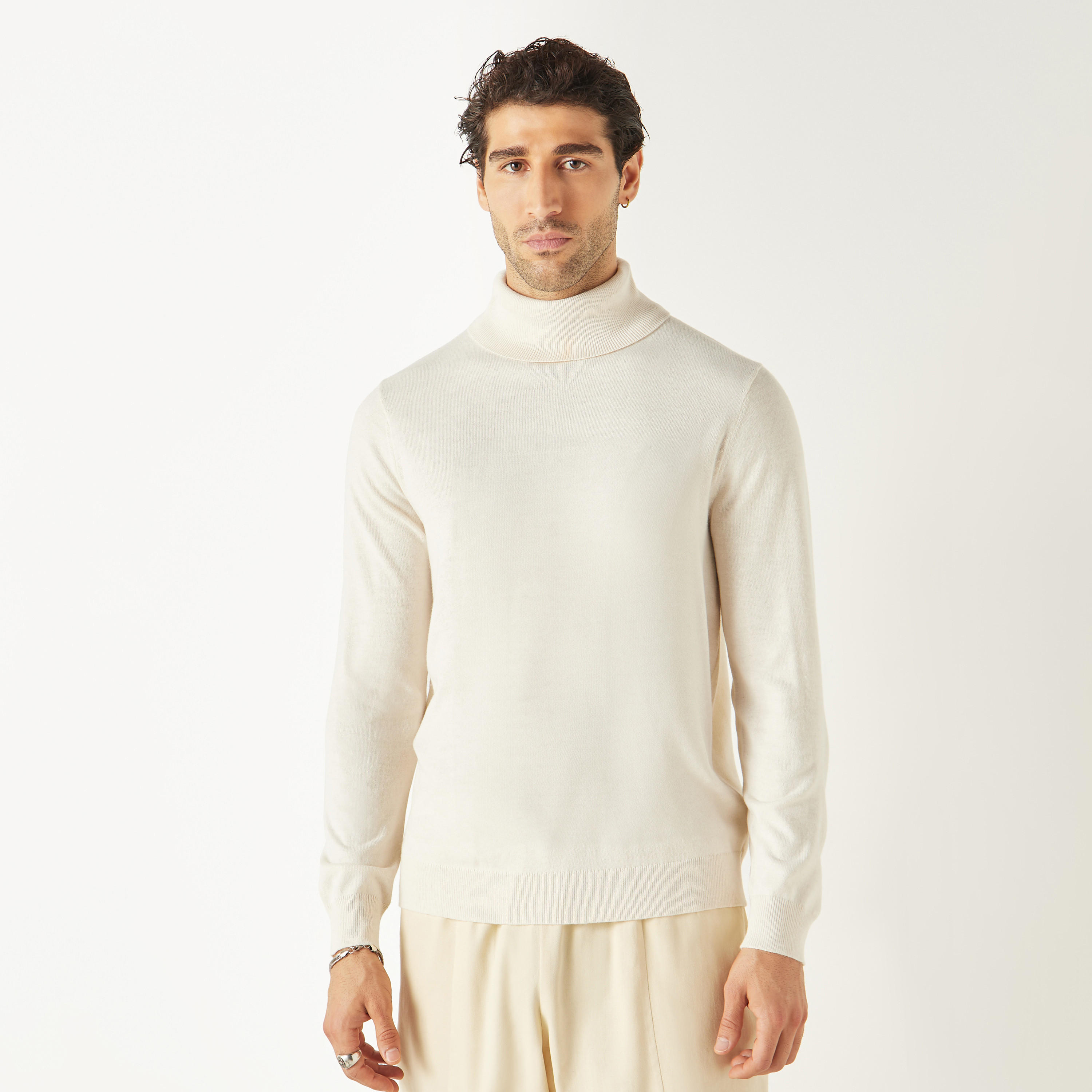 كنزة سادة بياقة عالية وأكمام طويلة-men-clothing-sweatersandpullovers-image-5