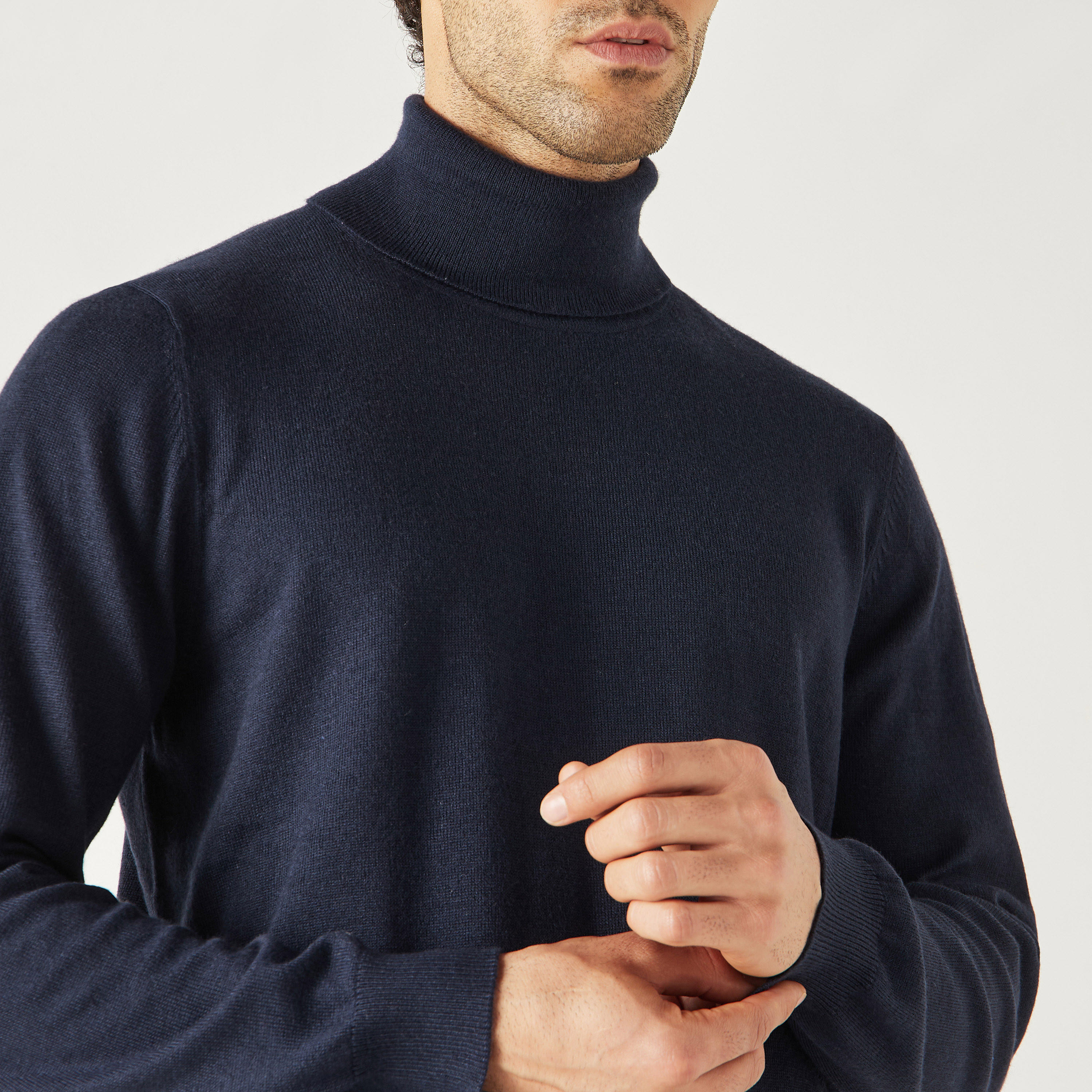 كنزة سادة بياقة عالية وأكمام طويلة-men-clothing-sweatersandpullovers-image-4