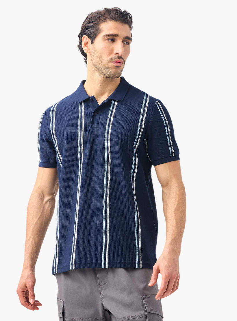 تيشيرت بولو مقلم بأكمام قصيرة-men-clothing-tshirtsandpolos-polos-image-1