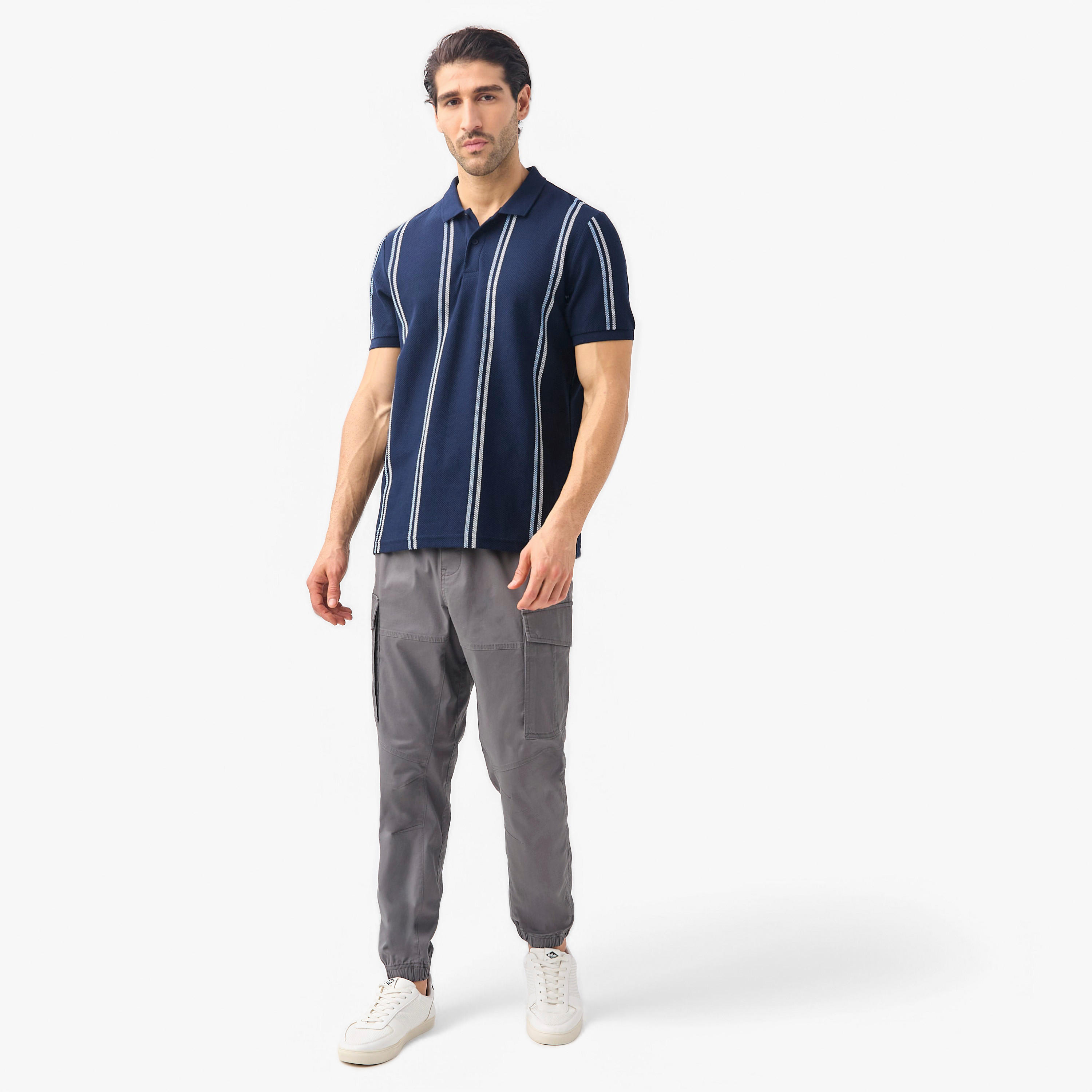 تيشيرت بولو مقلم بأكمام قصيرة-men-clothing-tshirtsandpolos-polos-image-2