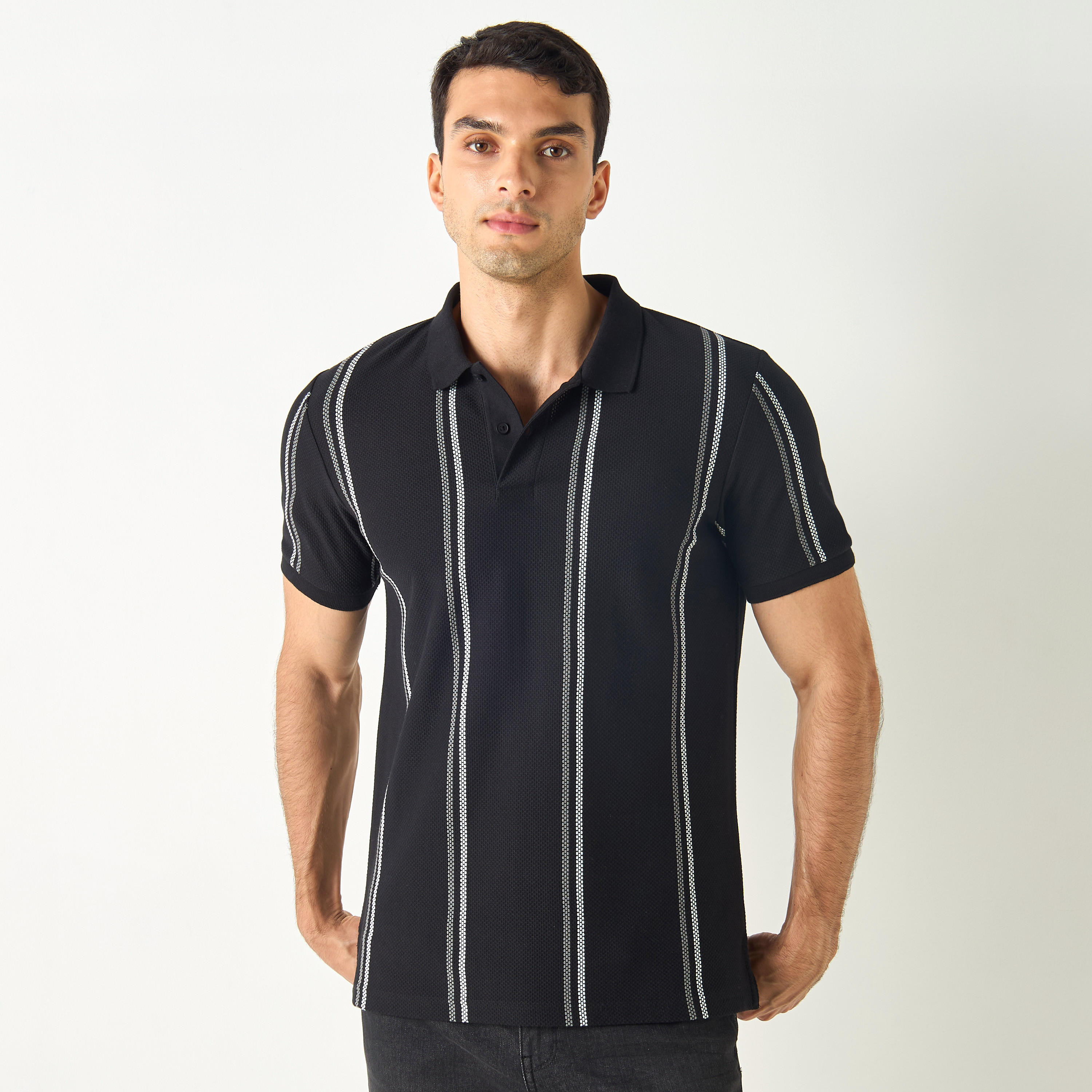 تيشيرت بولو مقلم بأكمام قصيرة-men-clothing-tshirtsandpolos-polos-image-1