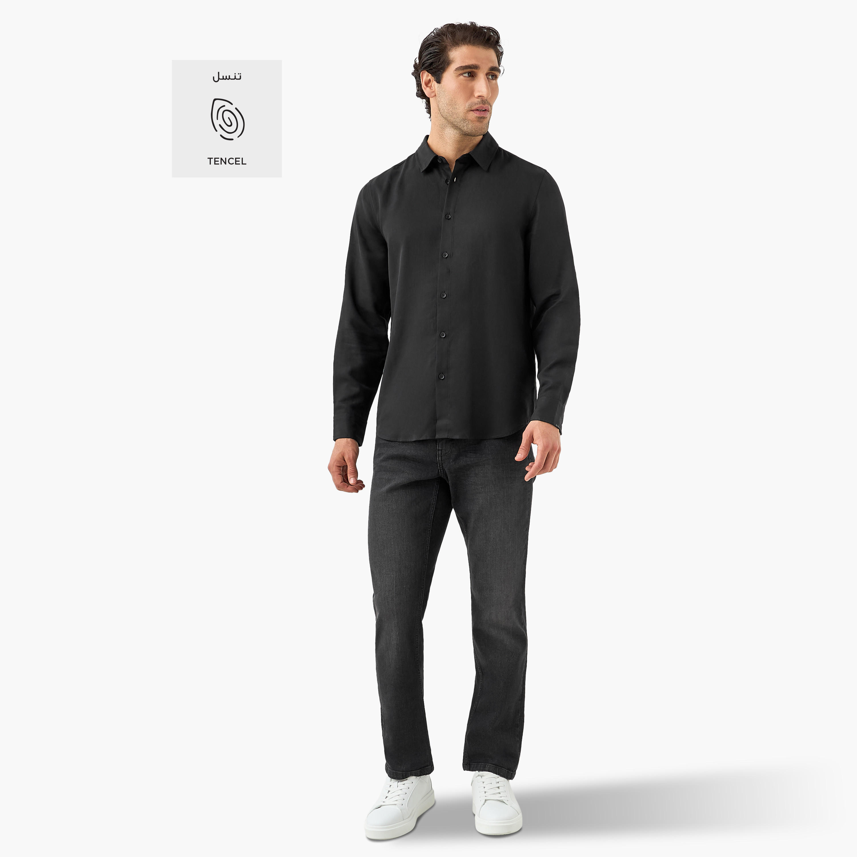 قميص بأكمام طويلة وقصة عادية-men-clothing-shirts-image-2