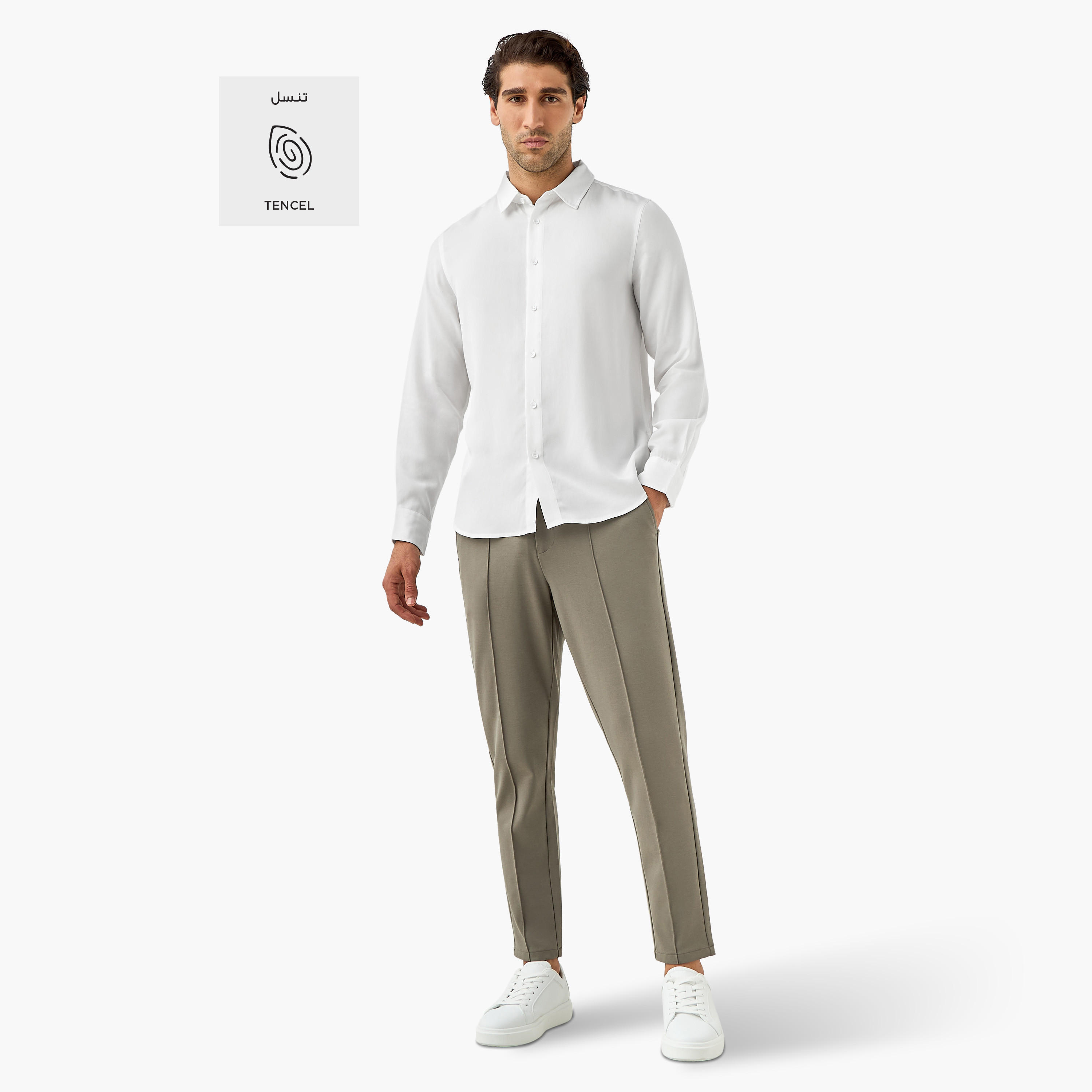 قميص بأكمام طويلة وقصة عادية-men-clothing-shirts-image-2