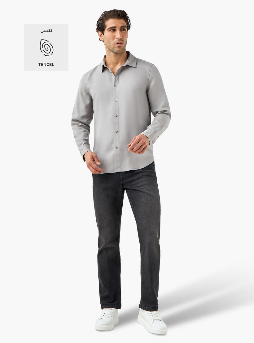 قميص بأكمام طويلة وقصة عادية-men-clothing-shirts-image-2