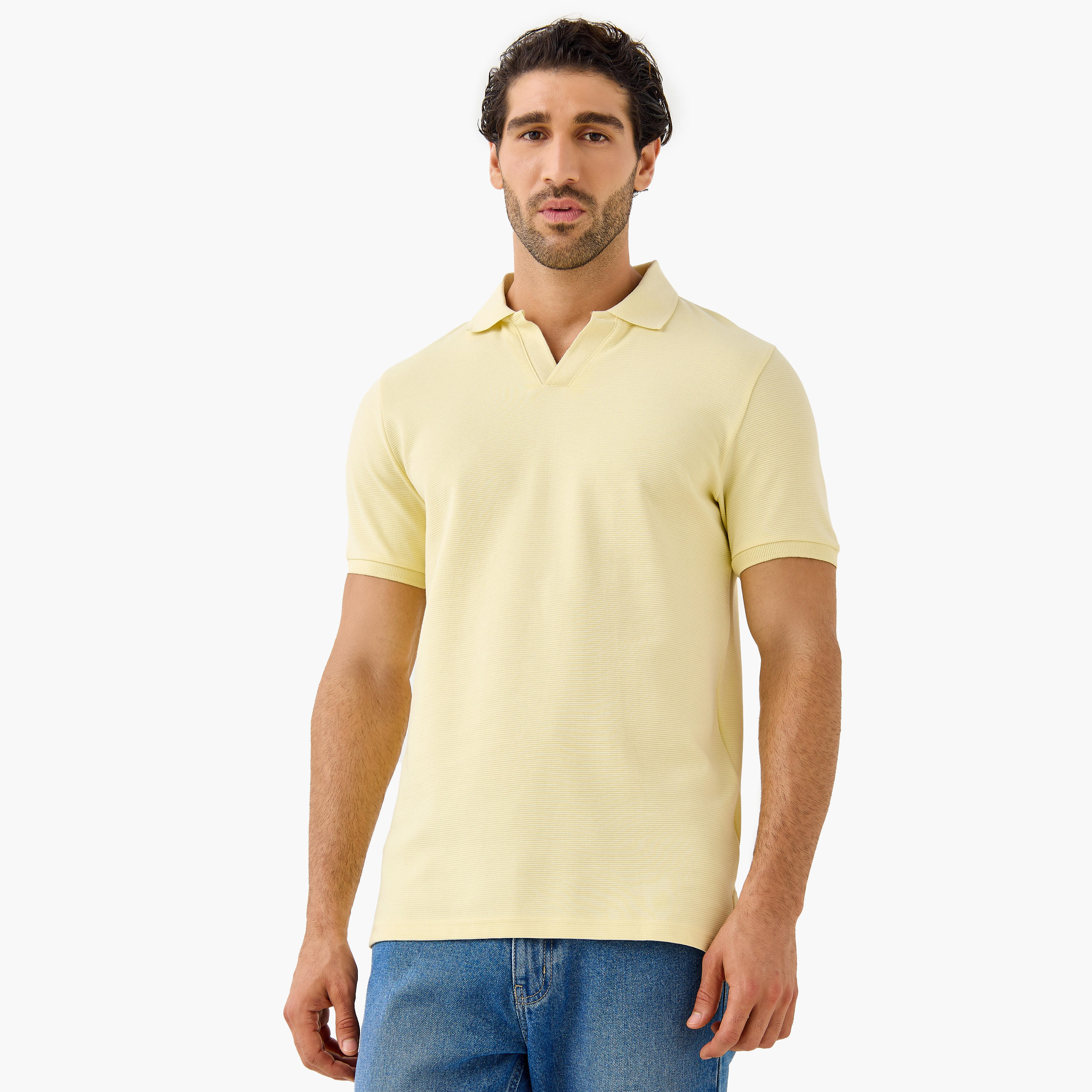 تيشيرت بولو بأكمام قصيرة وقصة عادية-men-clothing-tshirtsandpolos-polos-image-6