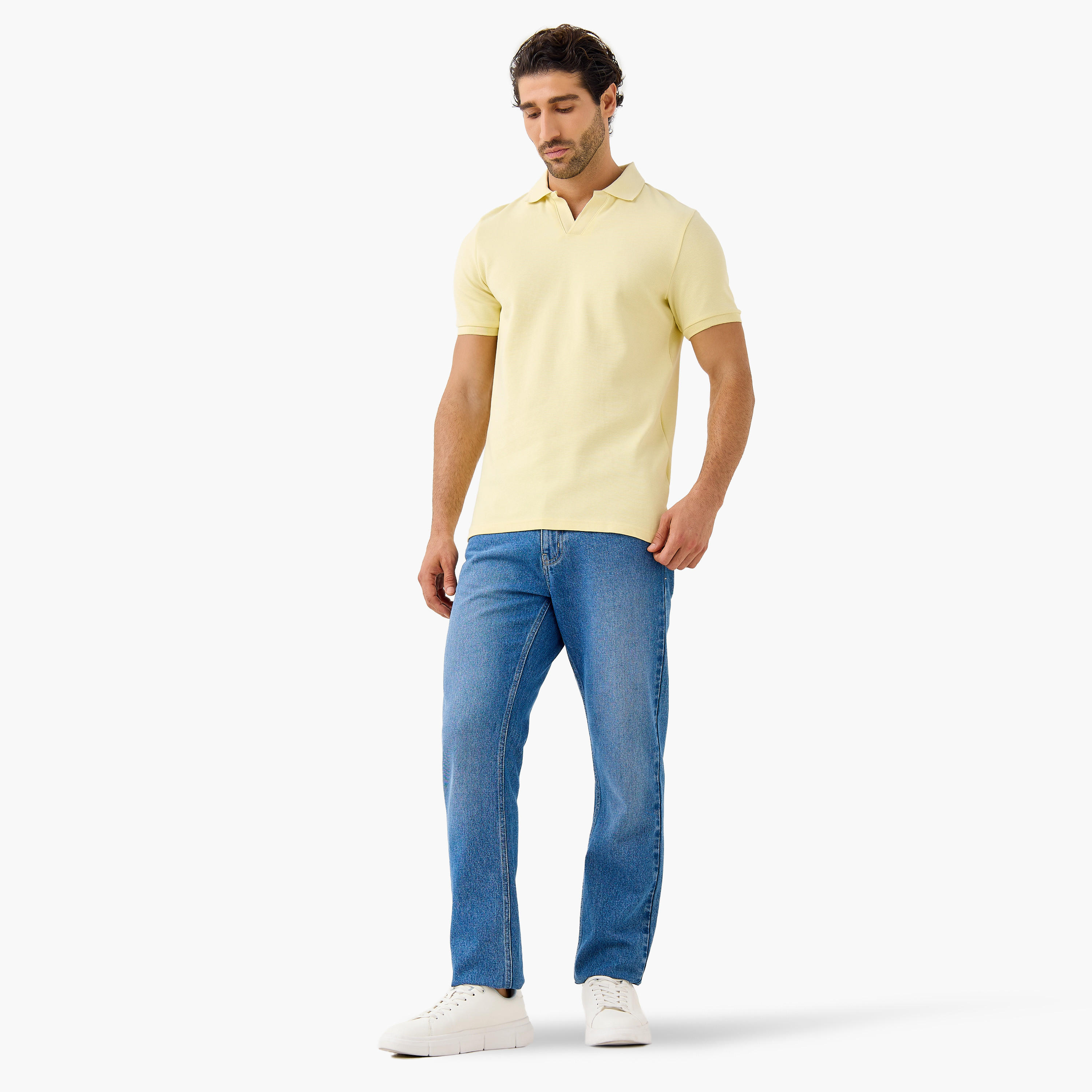 تيشيرت بولو بأكمام قصيرة وقصة عادية-men-clothing-tshirtsandpolos-polos-image-4