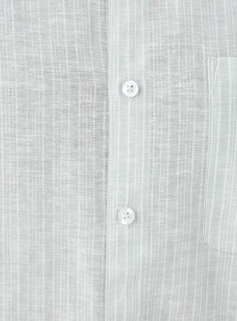 قميص مقلّم من مزيج الكتان بياقة ماندارين-men-clothing-shirts-image-5