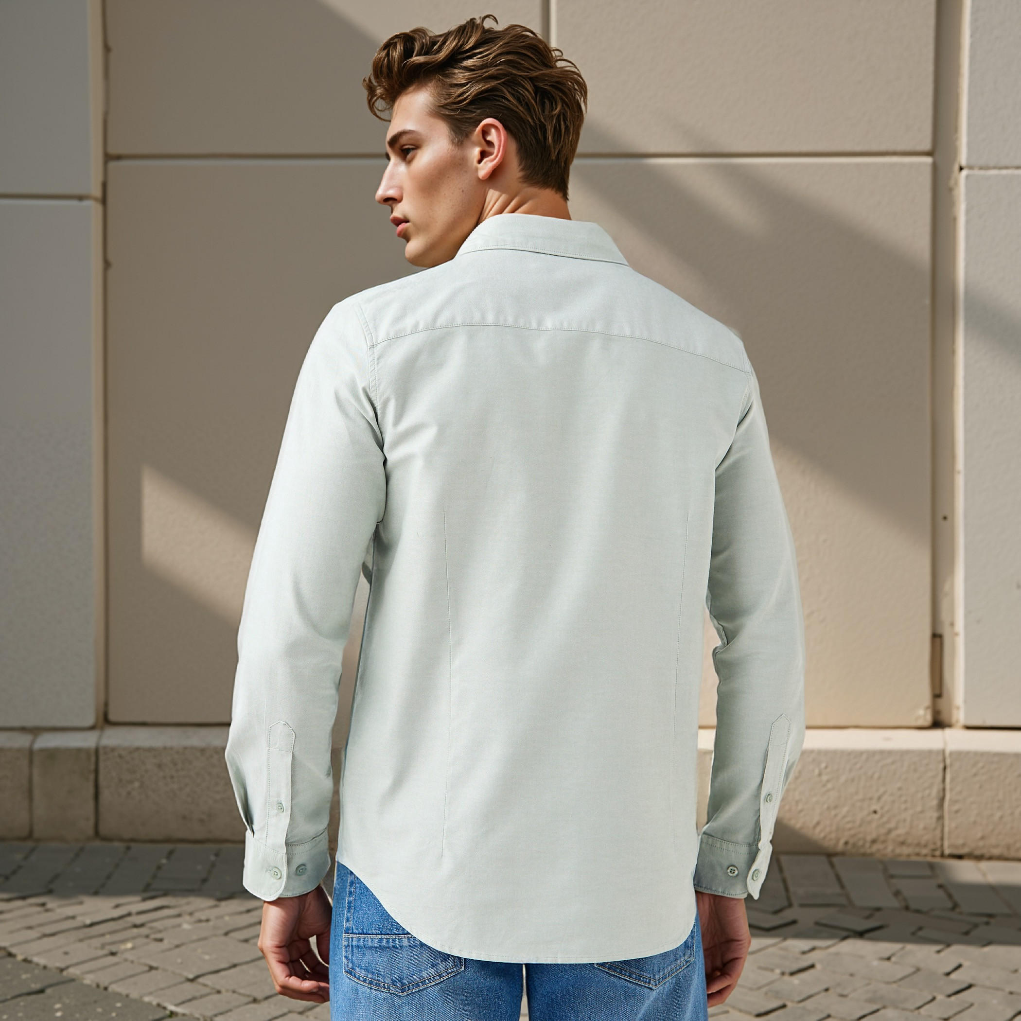 Slim Fit Collared Oxford Shirt-men-clothing-shirts-image-3