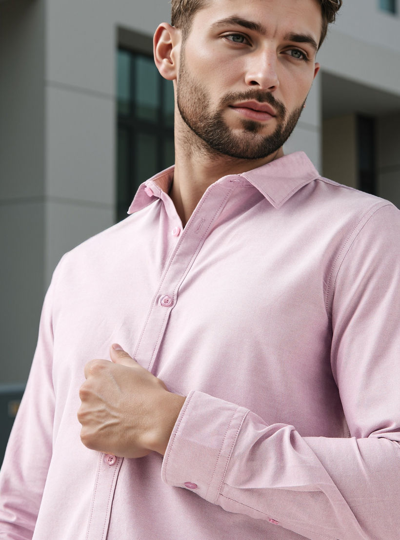 قميص أكسفورد بقصّة سليم وياقة عادية-men-clothing-shirts-image-4