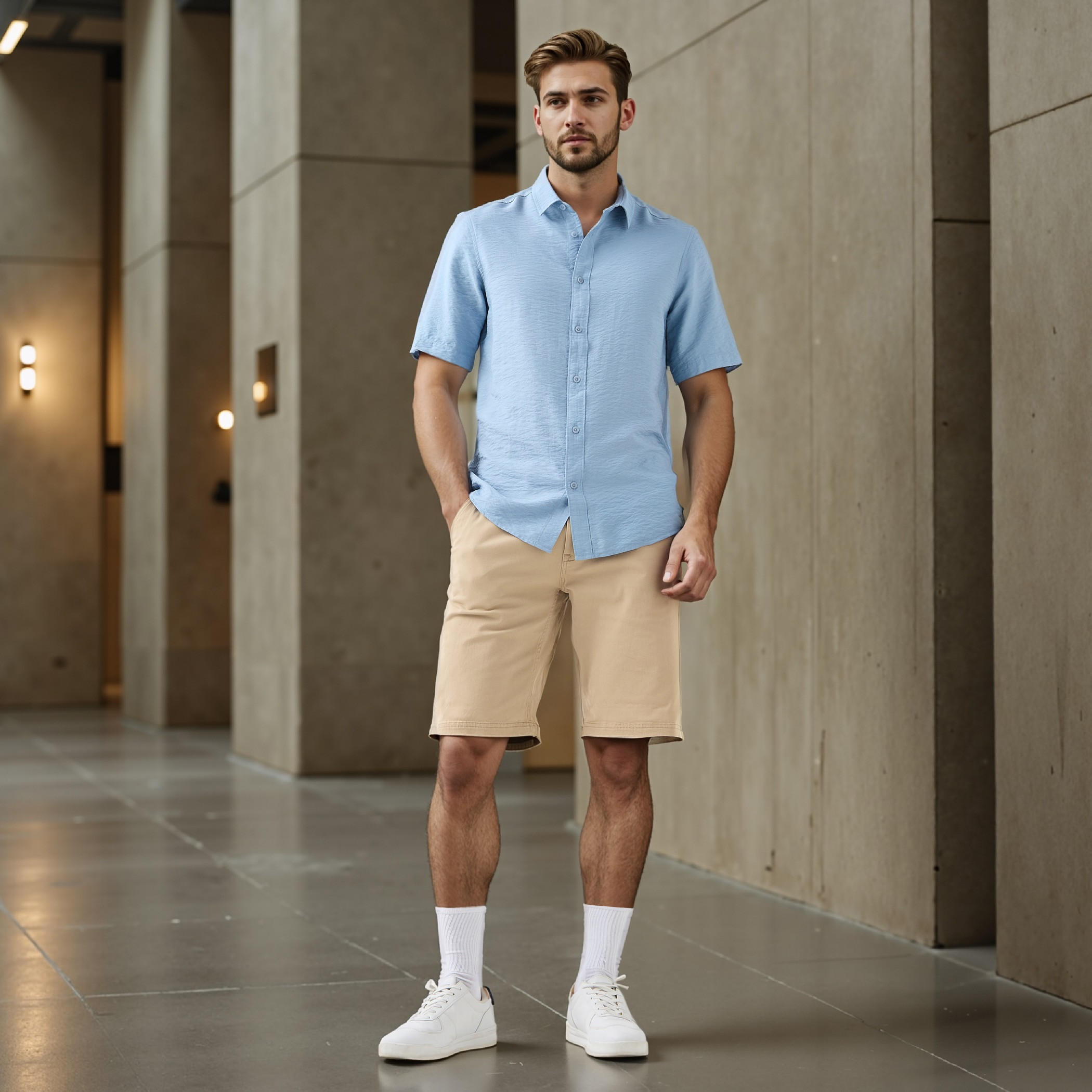 Regular Fit Crinkle Textured Collared Shirt-men-clothing-shirts-image-2