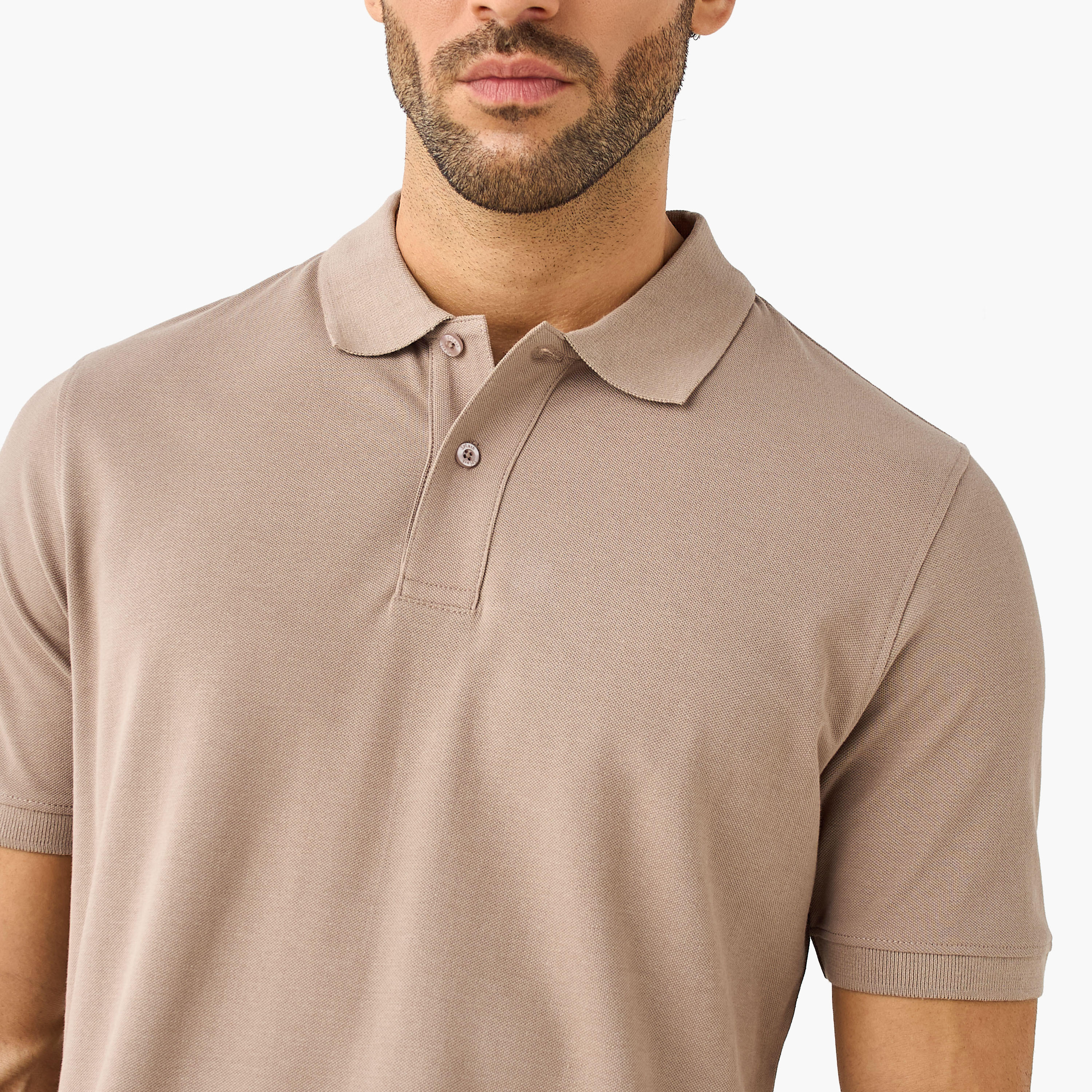 تيشيرت بولو بقصة عادية وأكمام قصيرة-men-clothing-tshirtsandpolos-polos-image-4