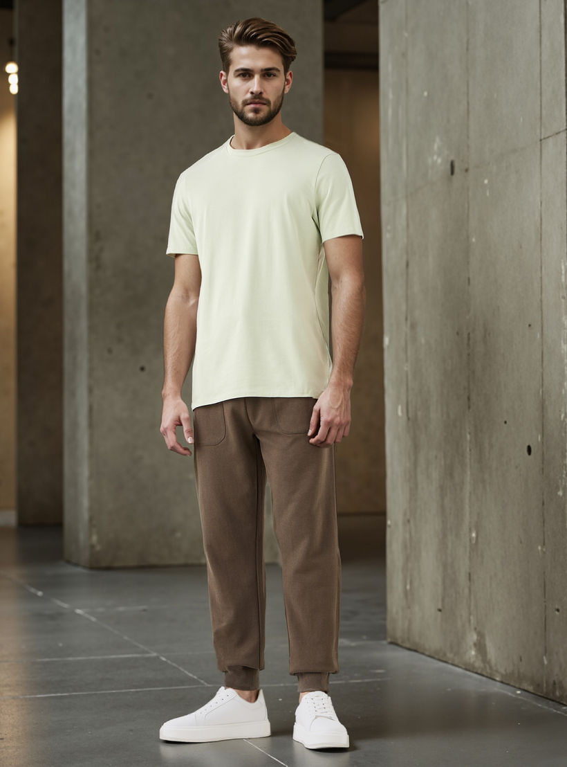 Regular Fit Crew Neck T-shirt with Short Sleeves-men-clothing-tshirtsandpolos-tshirts-image-2