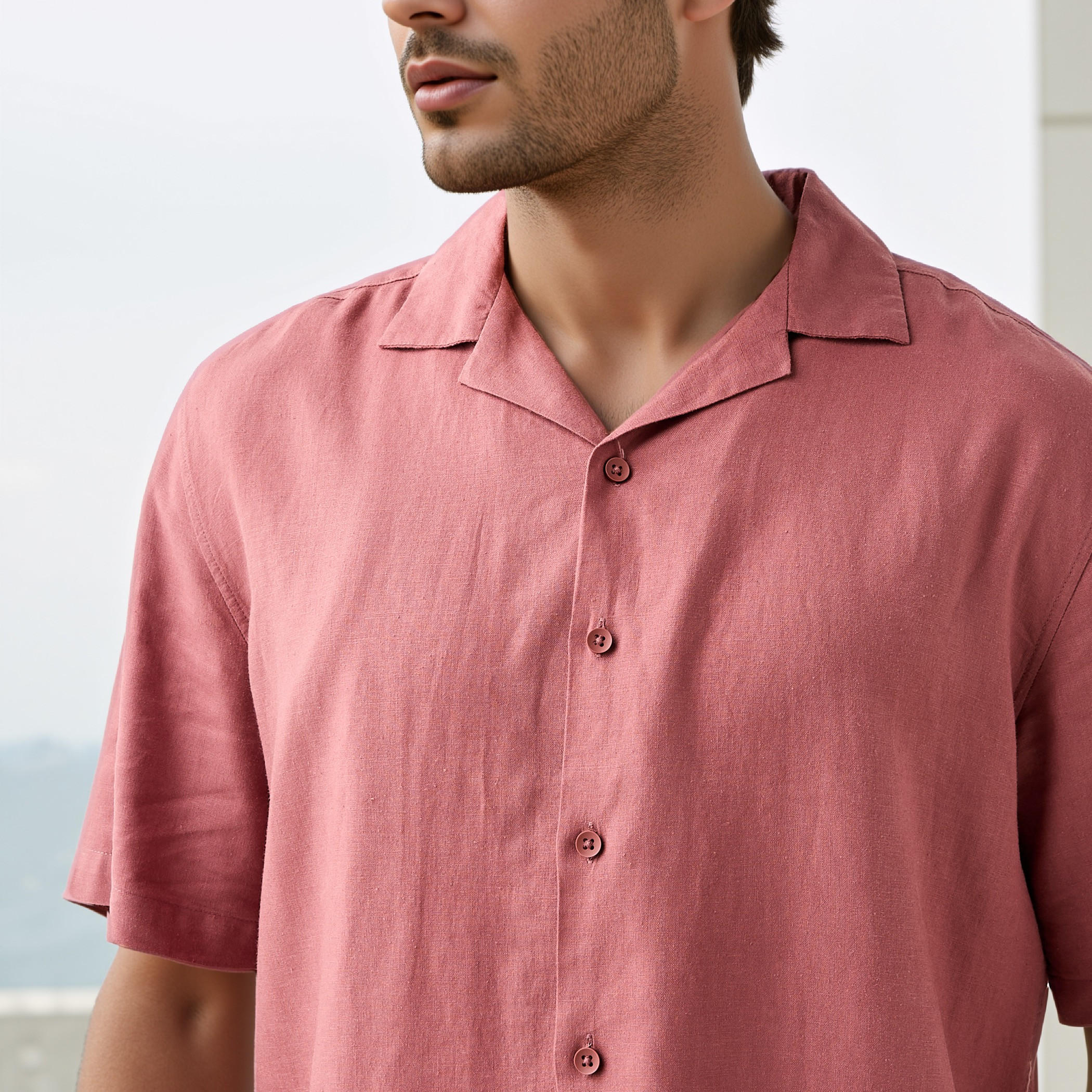 Regular Fit Linen Blend Resort Shirt-men-clothing-shirts-image-4