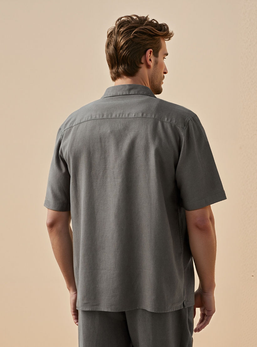 Regular Fit Linen Blend Resort Shirt-men-clothing-shirts-image-3