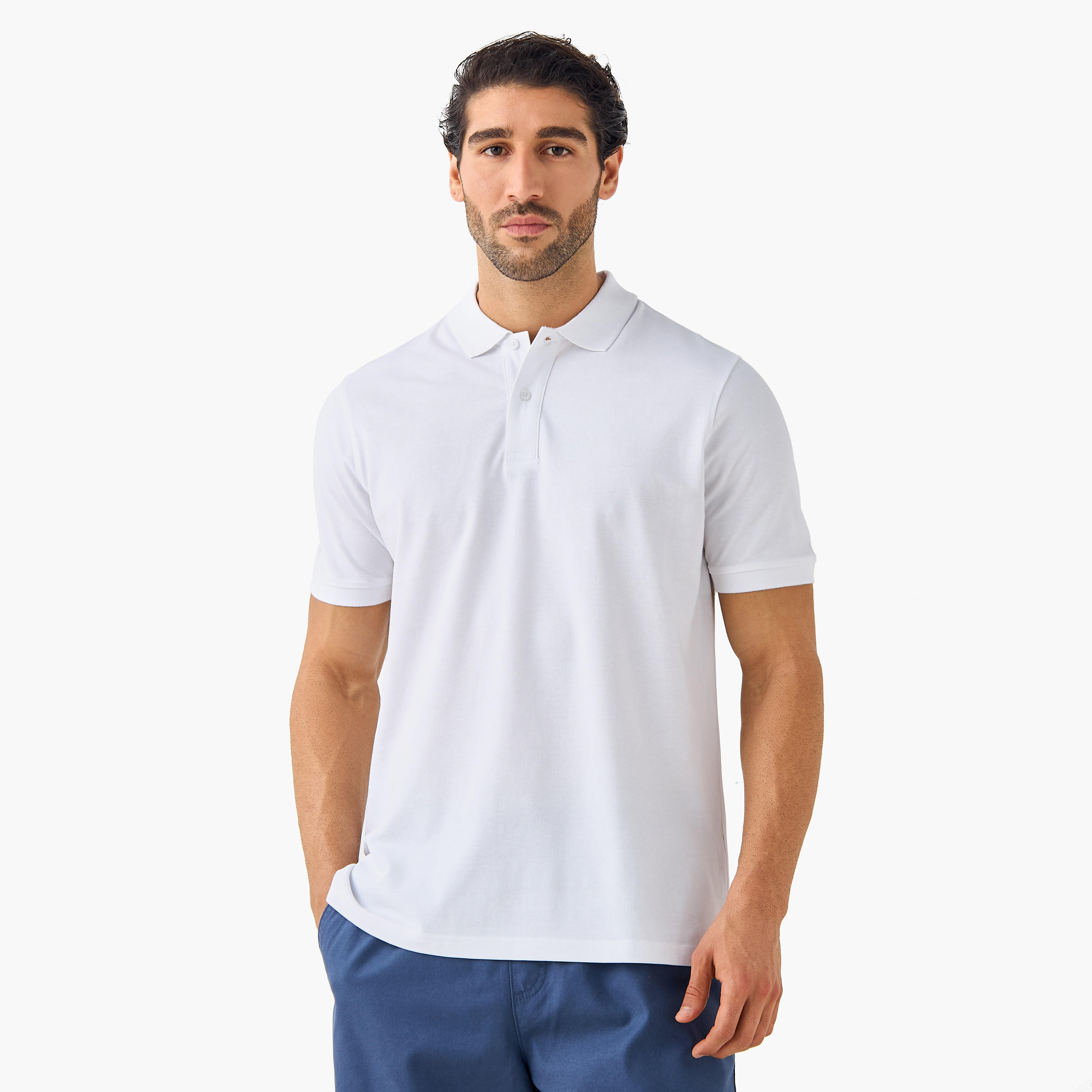 تيشيرت بولو بقصة عادية وأكمام قصيرة-men-clothing-tshirtsandpolos-polos-image-1