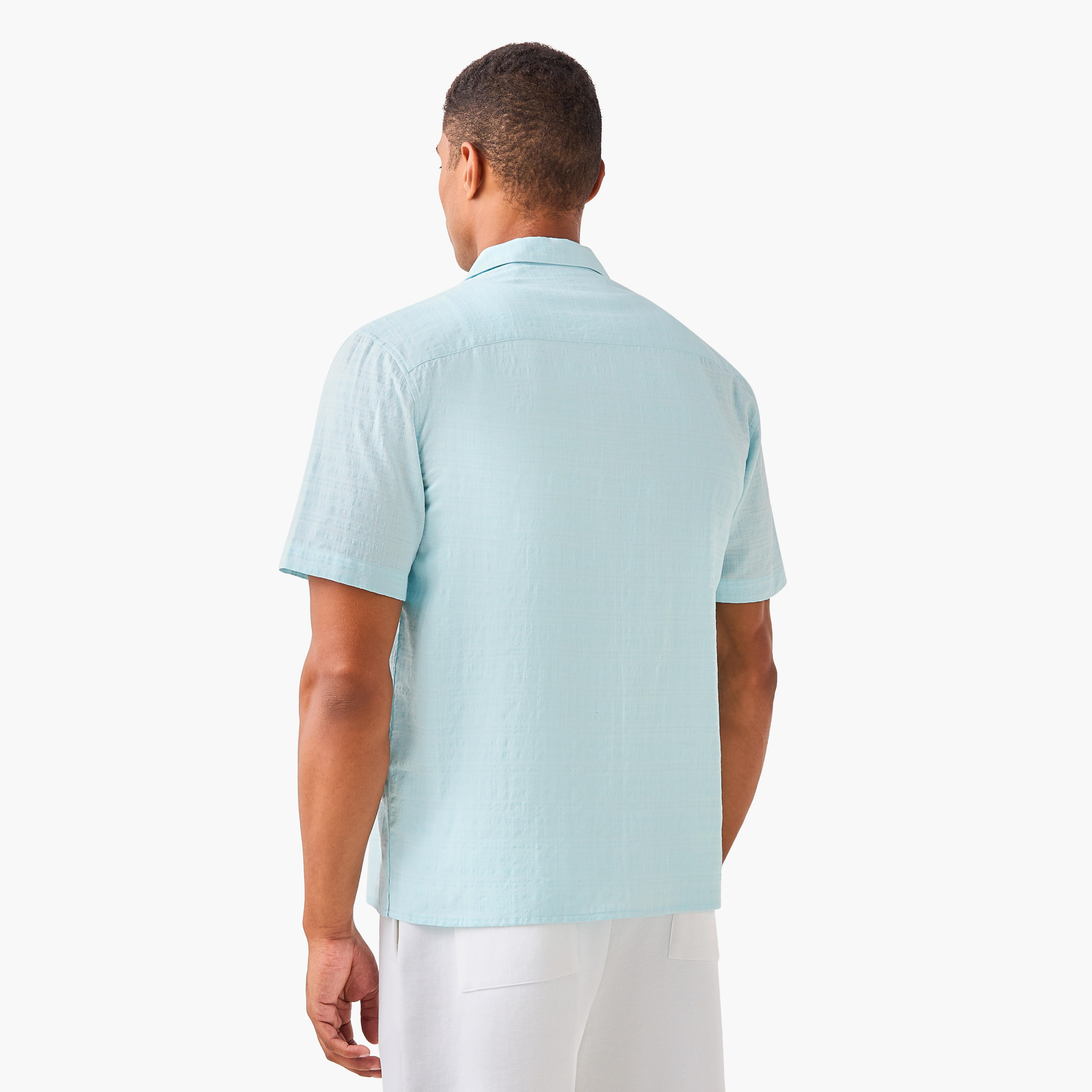 قميص بارز الملمس بياقة منتجع من سيرساكر-men-clothing-shirts-image-3