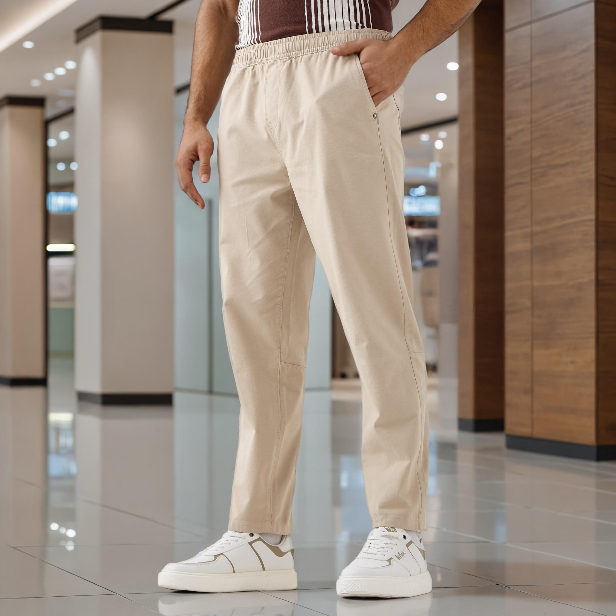 Relaxed Fit Trousers with Flexi Comfort Waistband and Pockets-men-clothing-bottoms-trousersandchinos-trousers-image-1