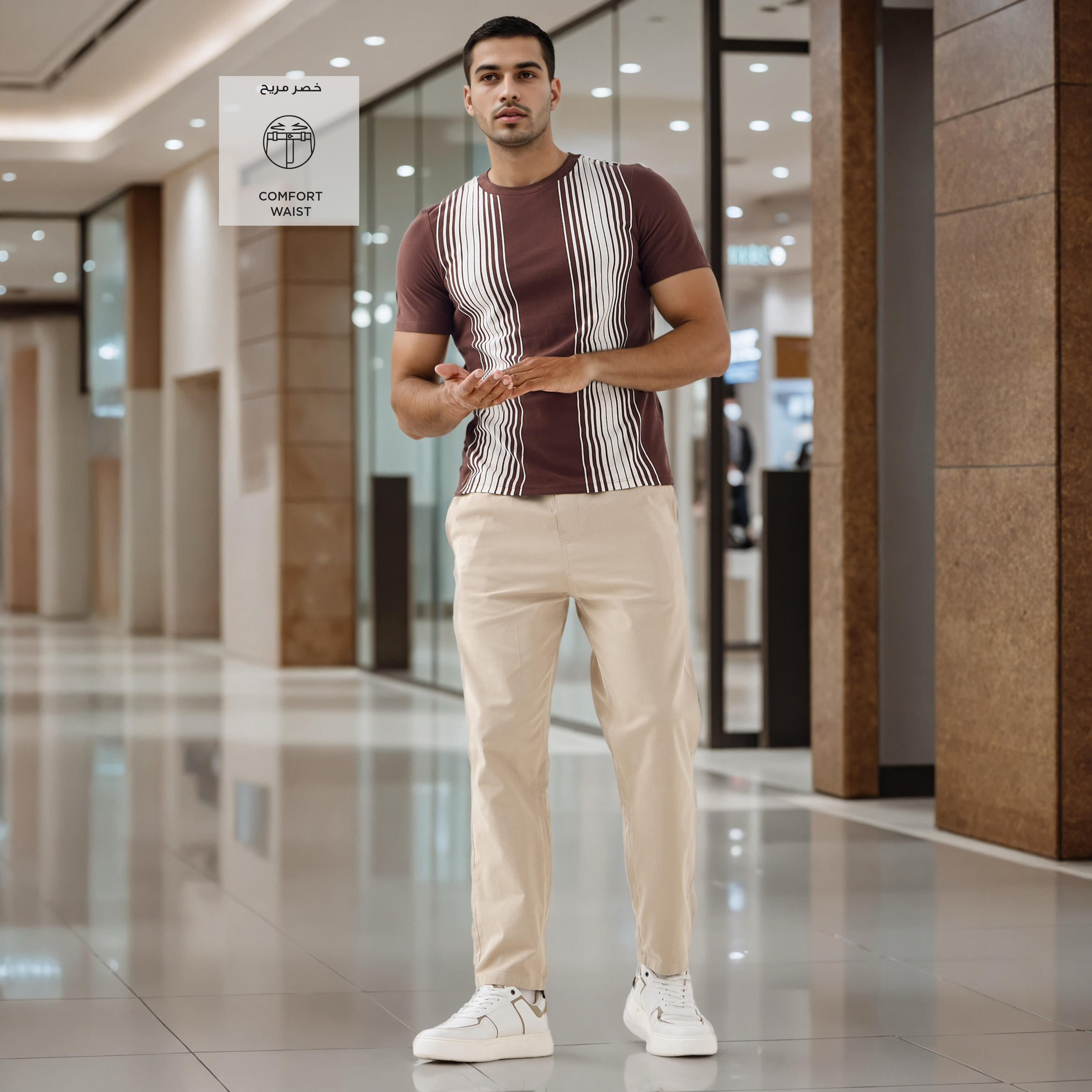 Relaxed Fit Trousers with Flexi Comfort Waistband and Pockets-men-clothing-bottoms-trousersandchinos-trousers-image-2