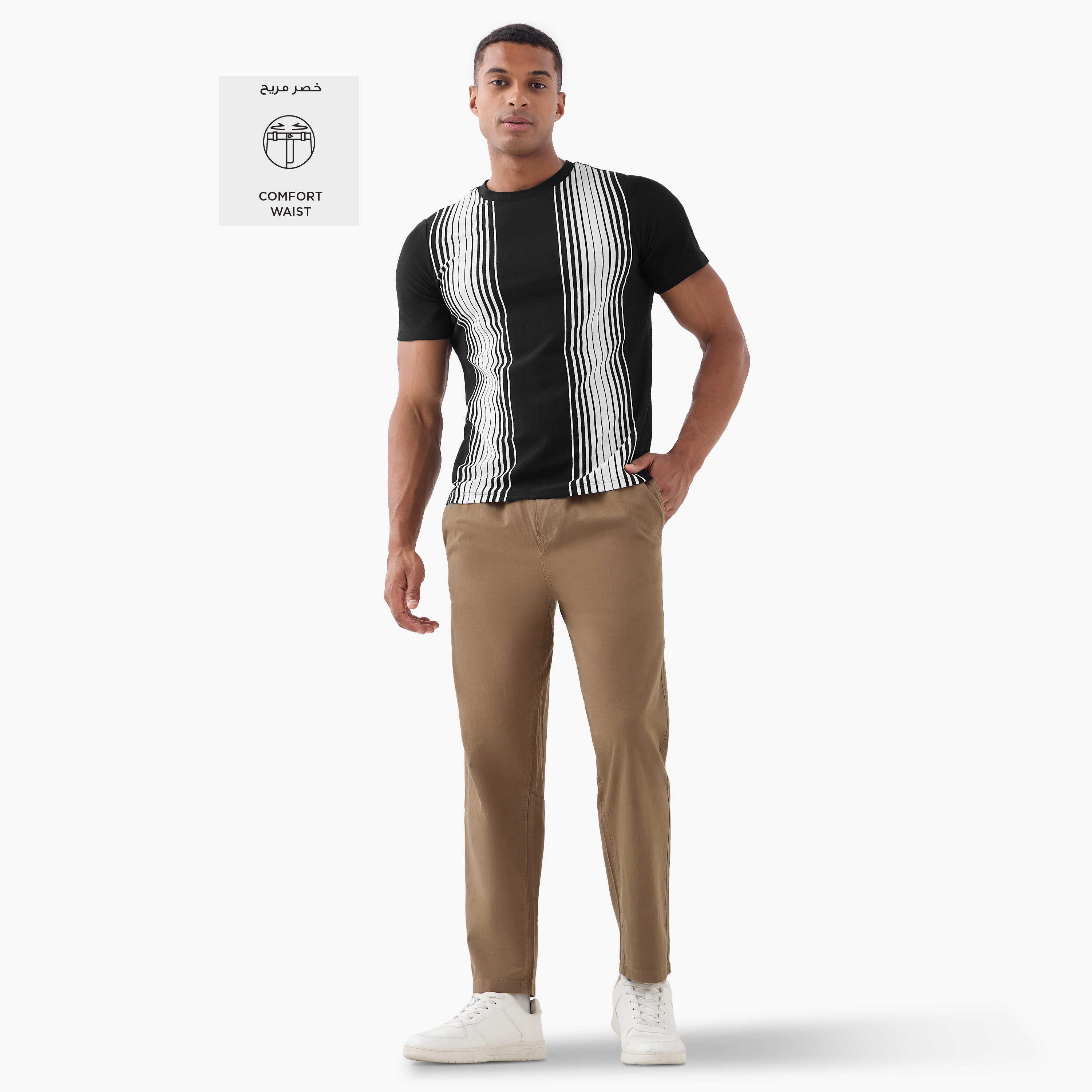 Relaxed Fit Trousers with Flexi Comfort Waistband and Pockets-men-clothing-bottoms-trousersandchinos-trousers-image-2