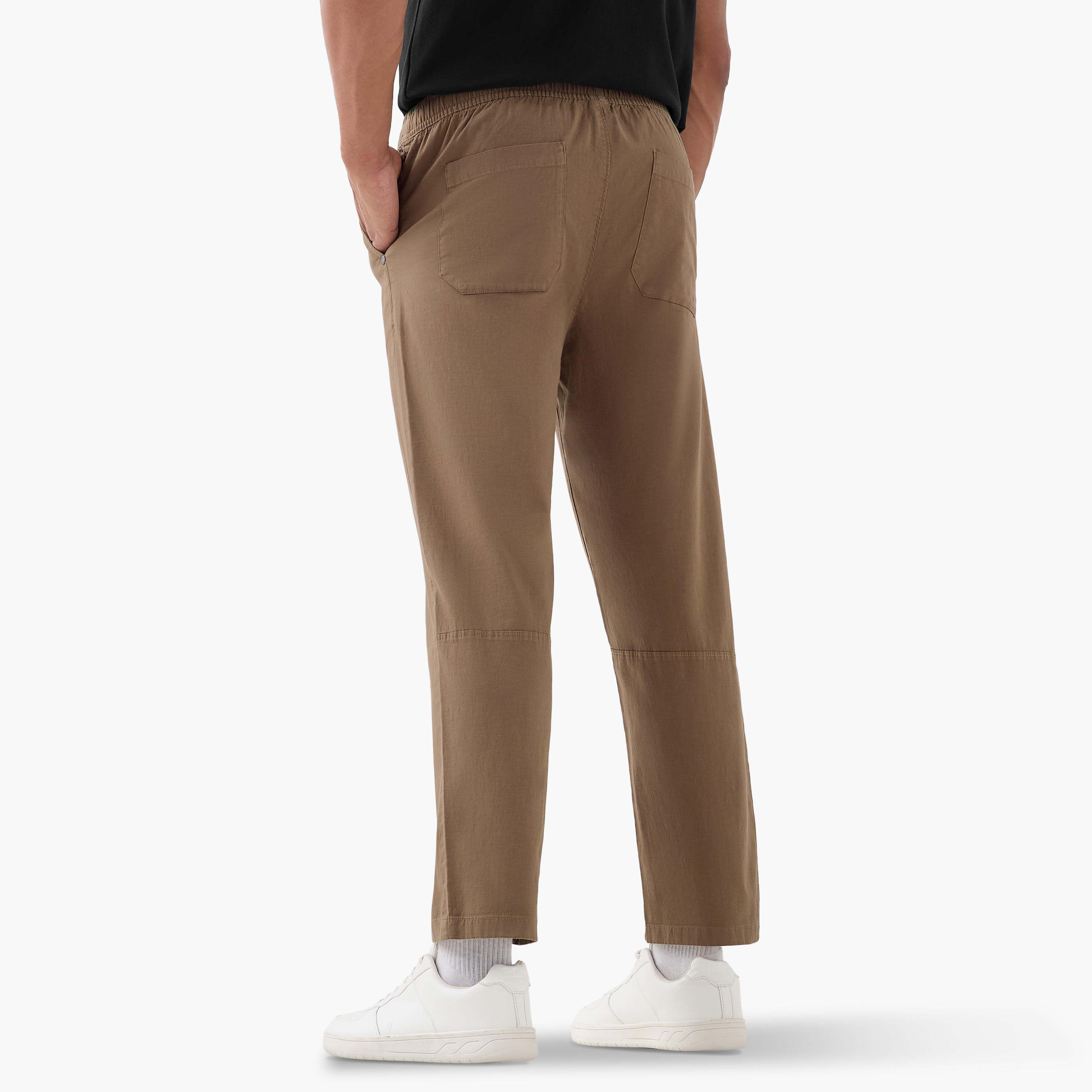 Relaxed Fit Trousers with Flexi Comfort Waistband and Pockets-men-clothing-bottoms-trousersandchinos-trousers-image-3