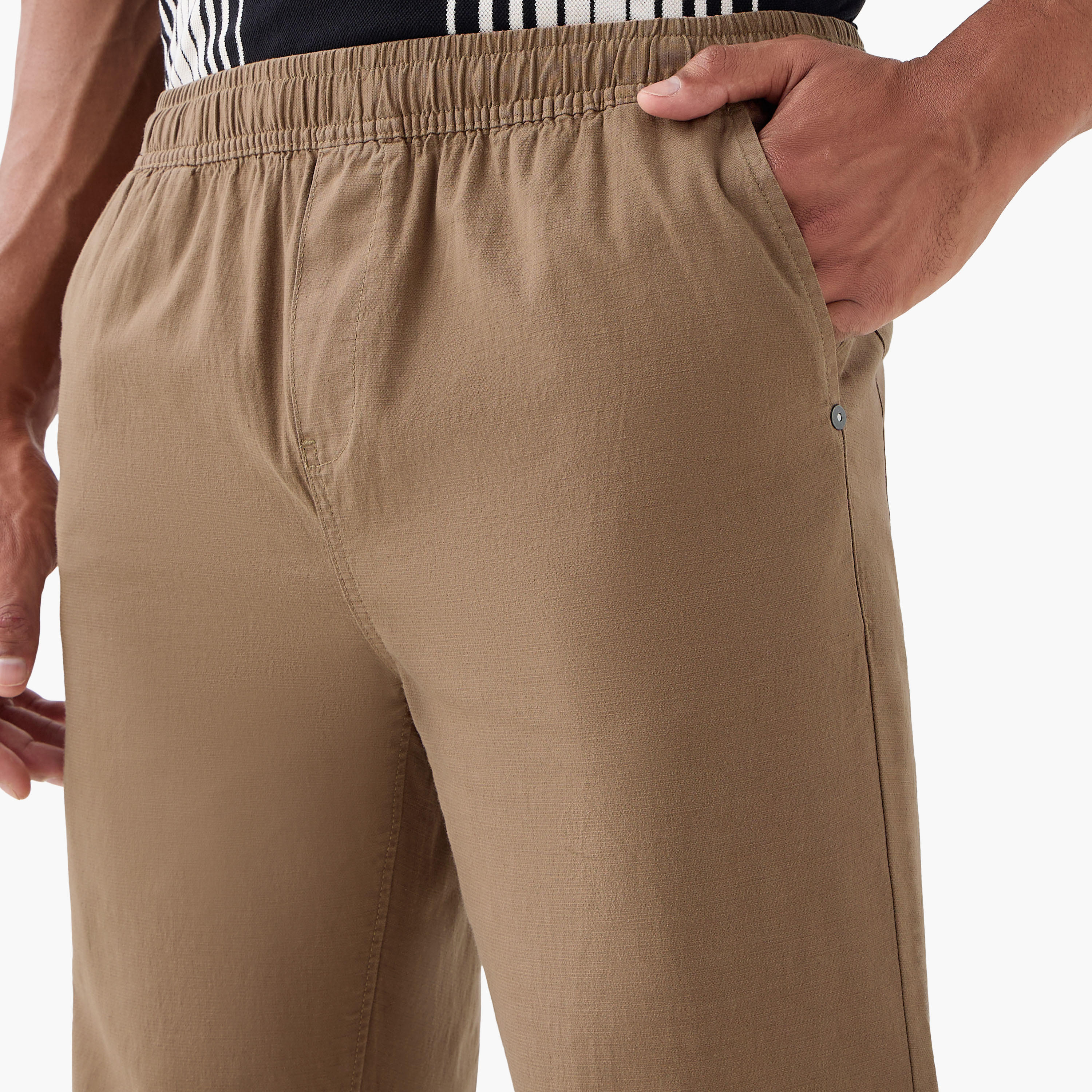 Relaxed Fit Trousers with Flexi Comfort Waistband and Pockets-men-clothing-bottoms-trousersandchinos-trousers-image-4
