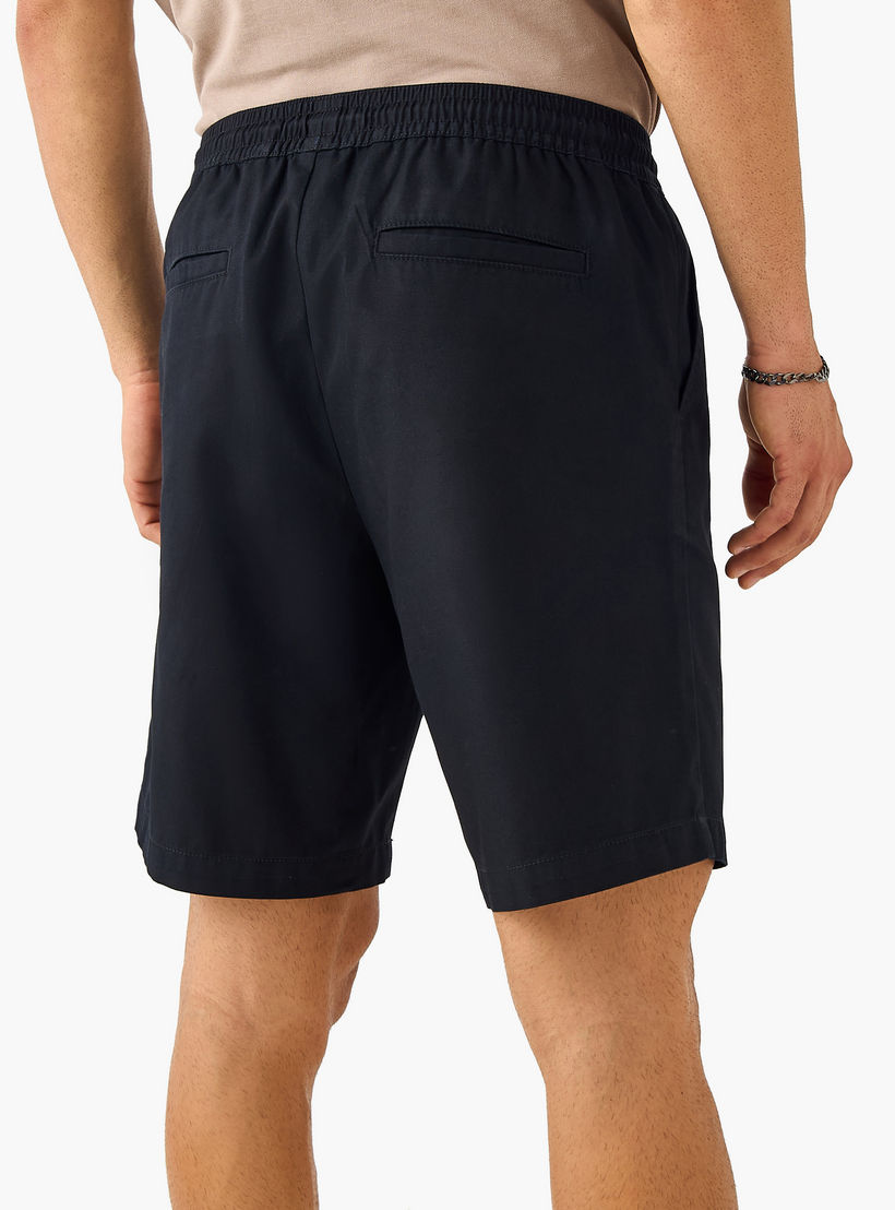 Regular Fit Shorts with Flexi Waist and Pockets-men-clothing-bottoms-shorts-image-3