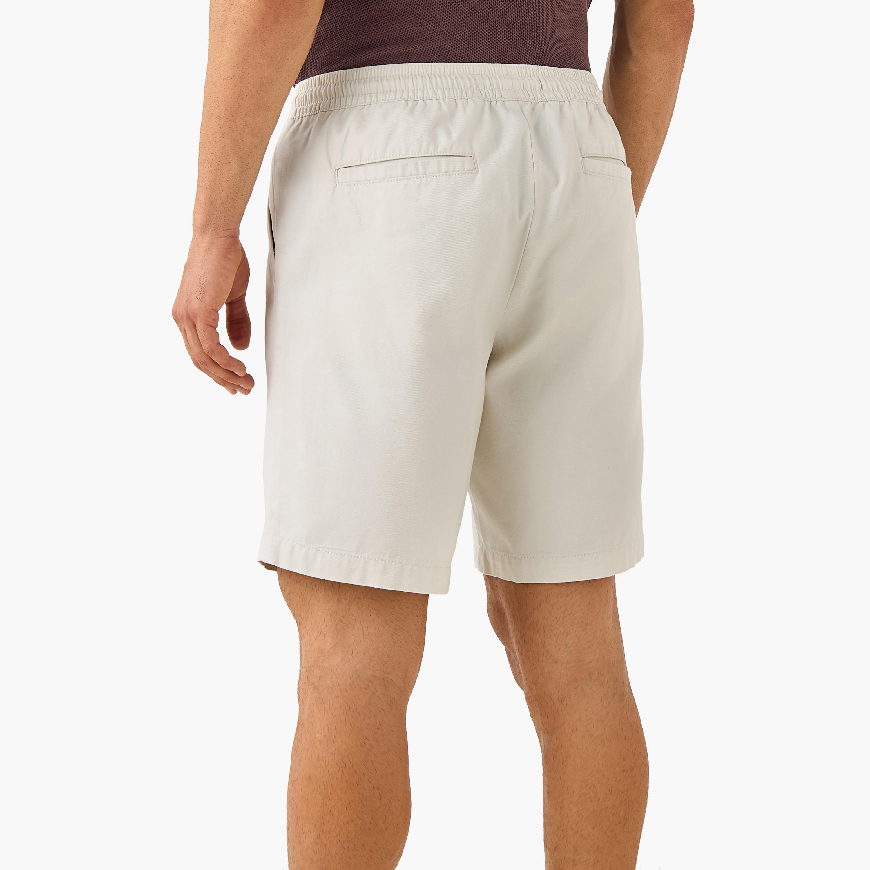 Regular Fit Shorts with Flexi Waist and Pockets-men-clothing-bottoms-shorts-image-3