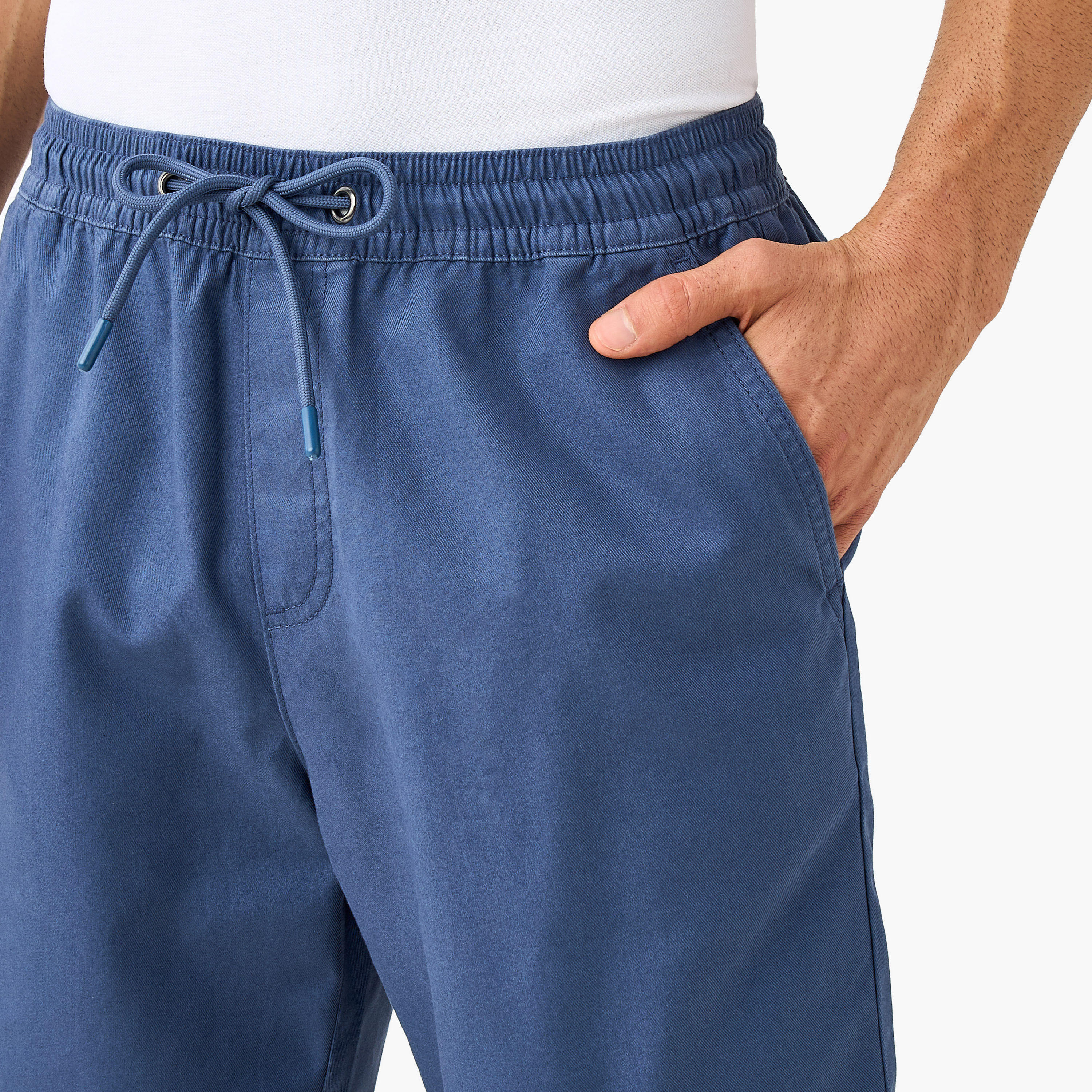 Regular Fit Shorts with Flexi Waist and Pockets-men-clothing-bottoms-shorts-image-4