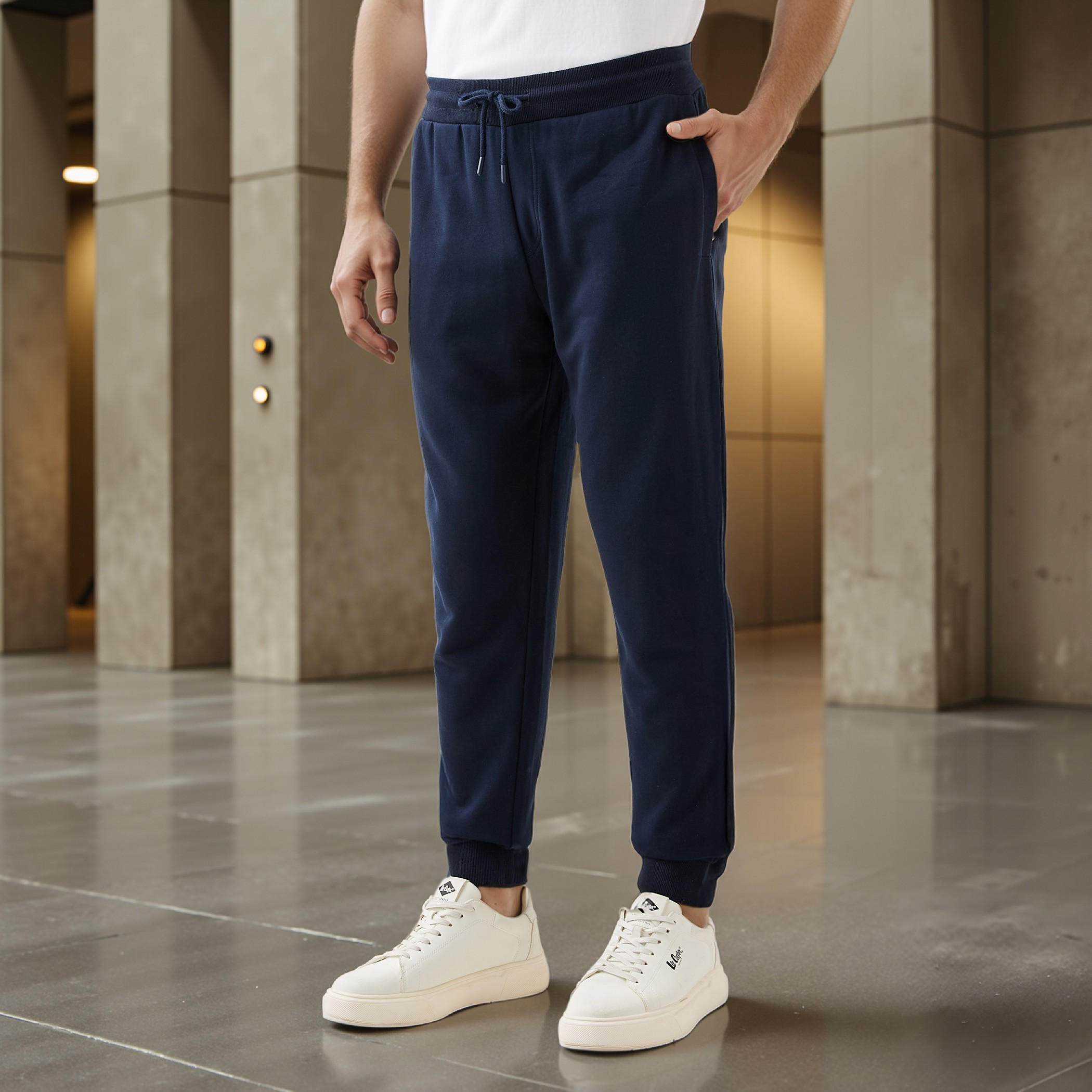 Men Regular Fit Joggers with FlexiComfort Waistband-men-clothing-bottoms-joggers-image-2