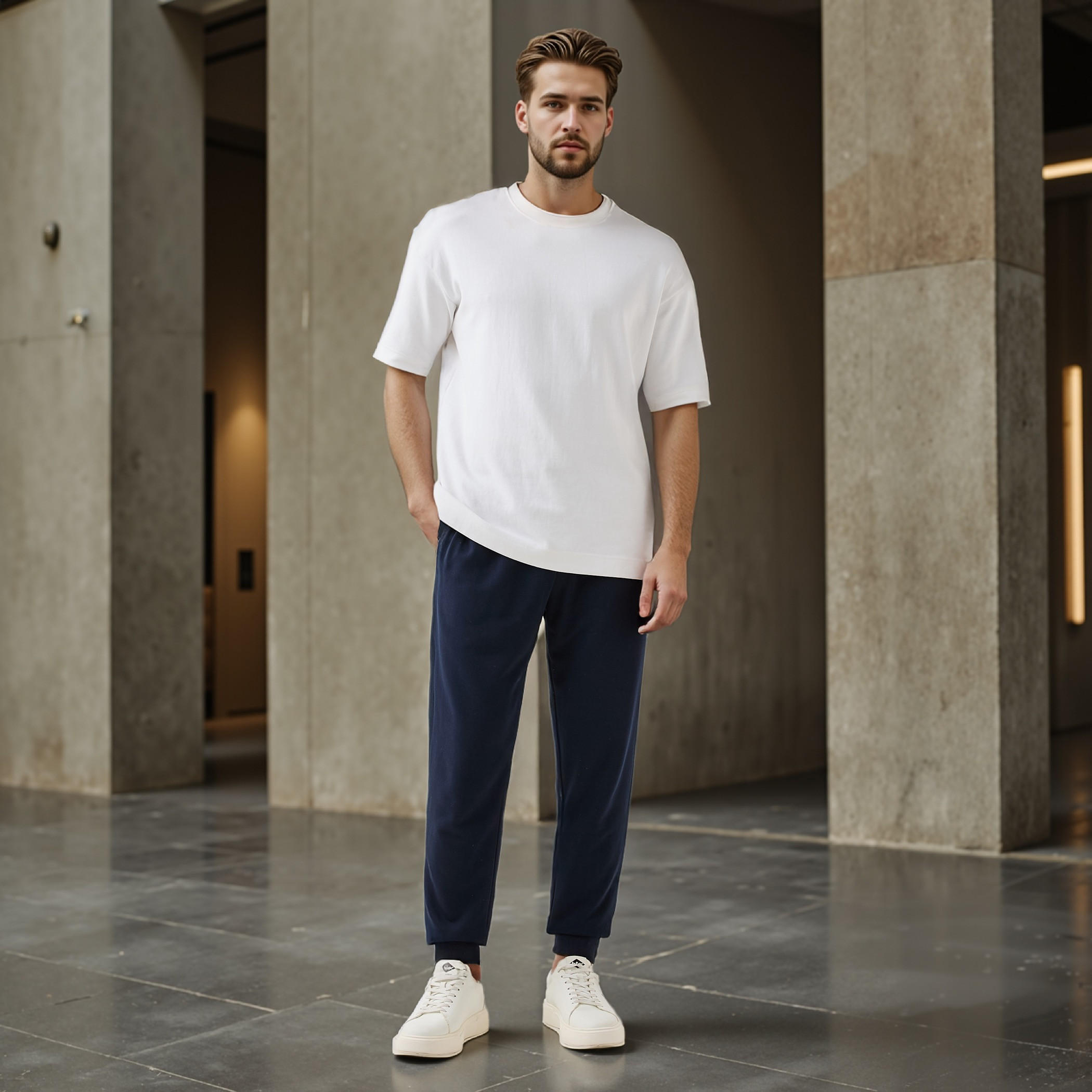 Men Regular Fit Joggers with FlexiComfort Waistband-men-clothing-bottoms-joggers-image-3
