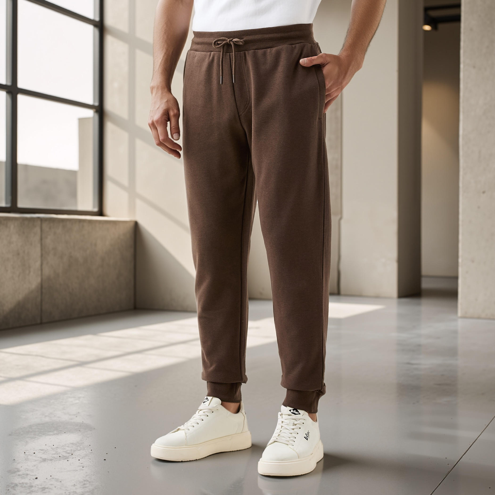 Men Regular Fit Joggers with FlexiComfort Waistband-men-clothing-bottoms-joggers-image-1