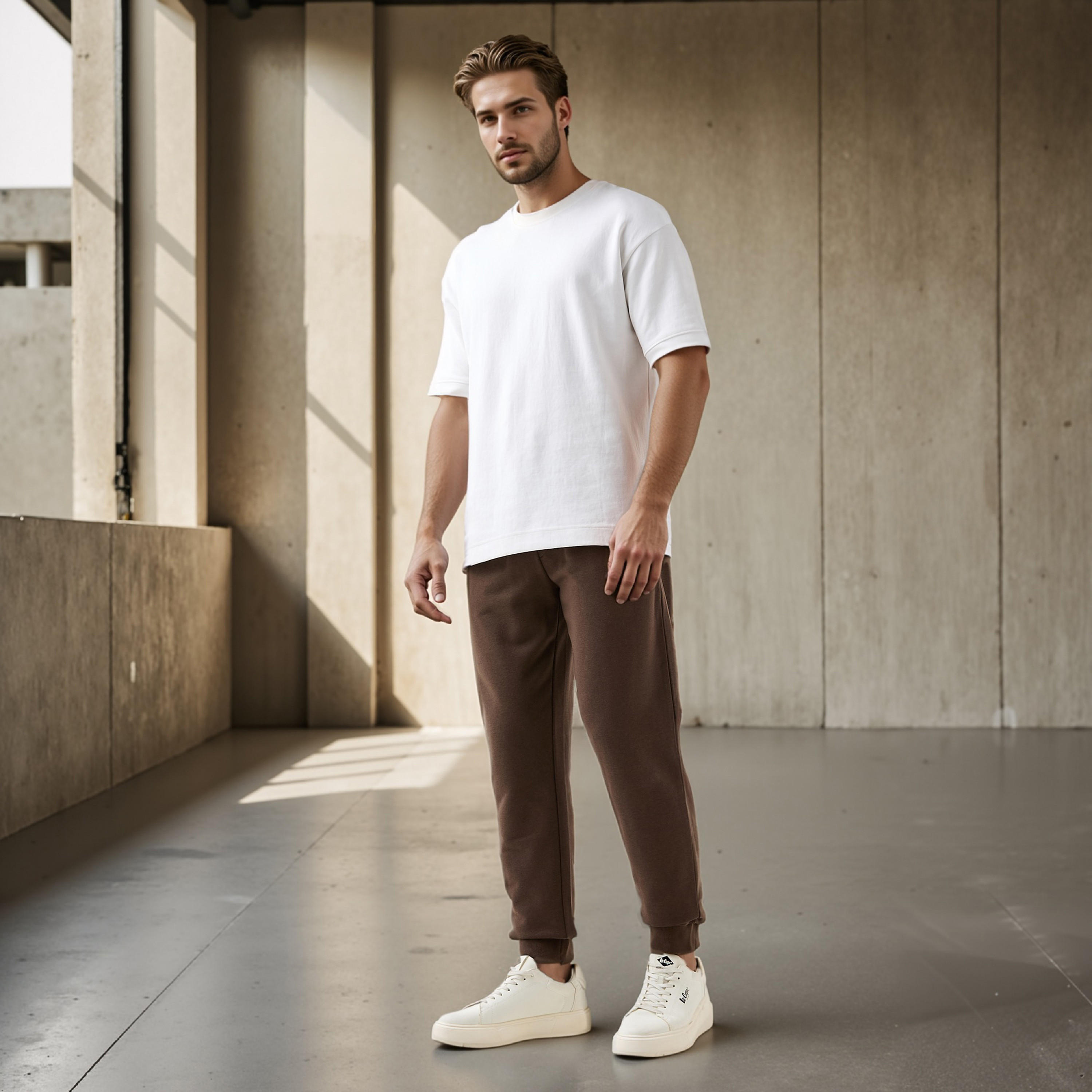 بنطلون رياضي بقصة عادية مع رباط إغلاق وجيوب-men-clothing-bottoms-joggers-image-2