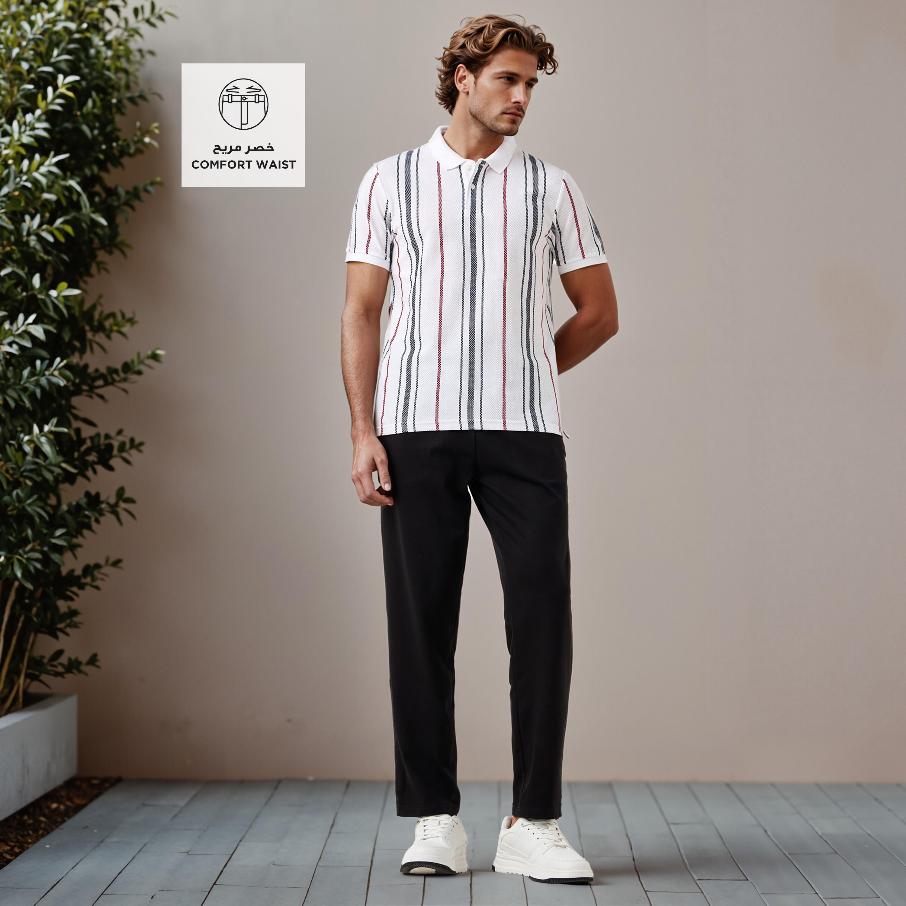 Regular Fit Flexi Waist Pants with Pocket -men-clothing-bottoms-trousersandchinos-trousers-image-2
