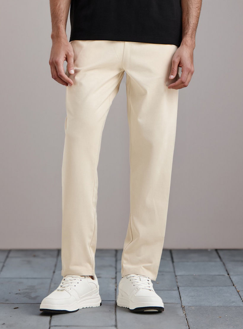 Regular Fit Flexi Waist Pants with Pocket -men-clothing-bottoms-trousersandchinos-trousers-image-1