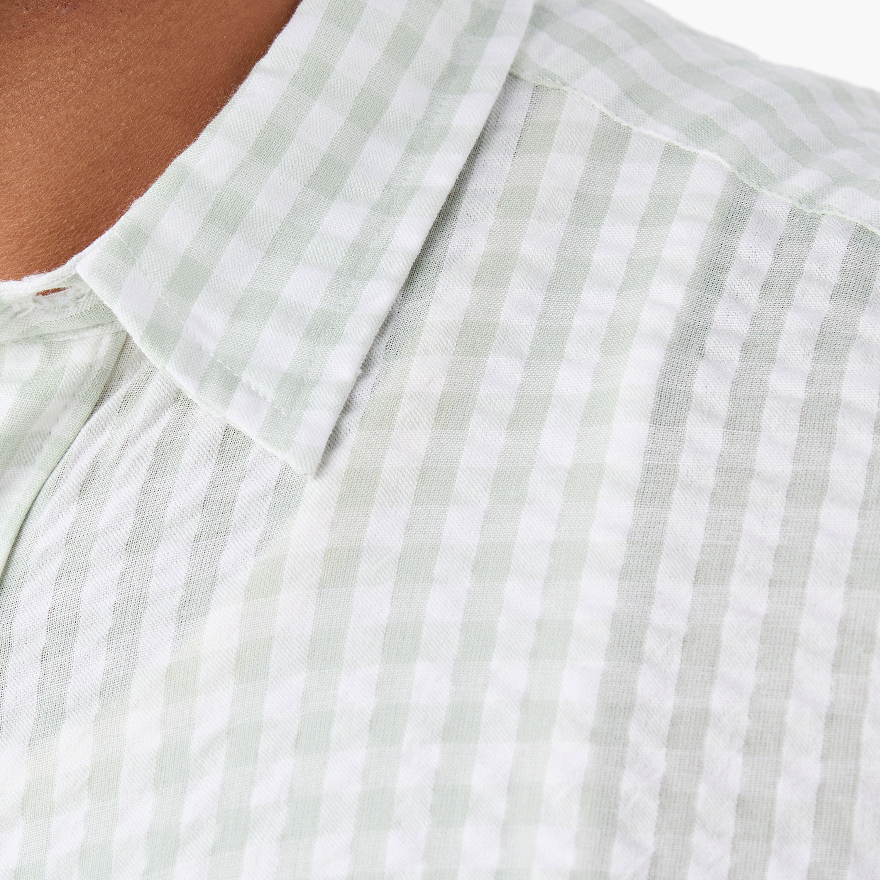 Regular Fit Checked Seersucker Shirt with Collar-men-clothing-shirts-image-5