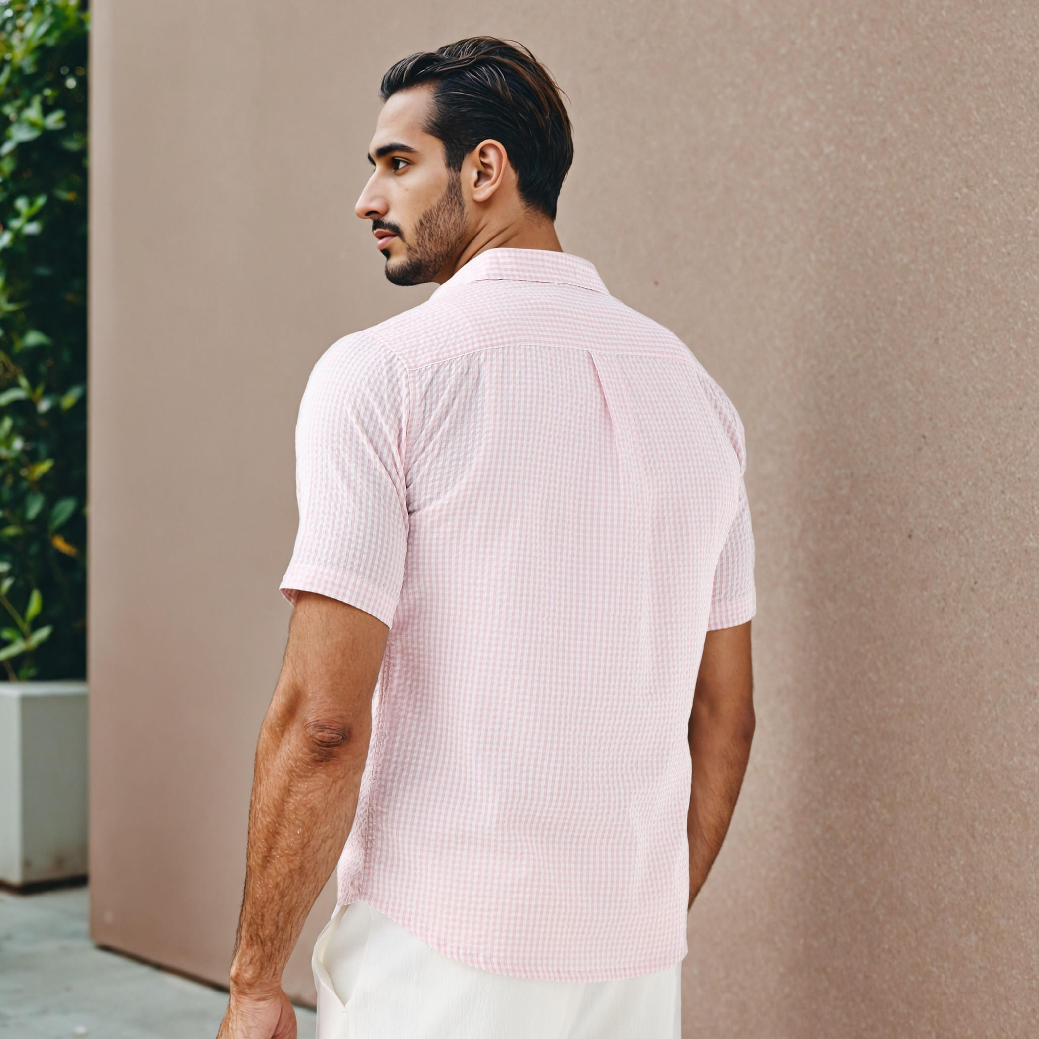قميص سيرساكر كاروهات بياقة وقصة عادية-men-clothing-shirts-image-3