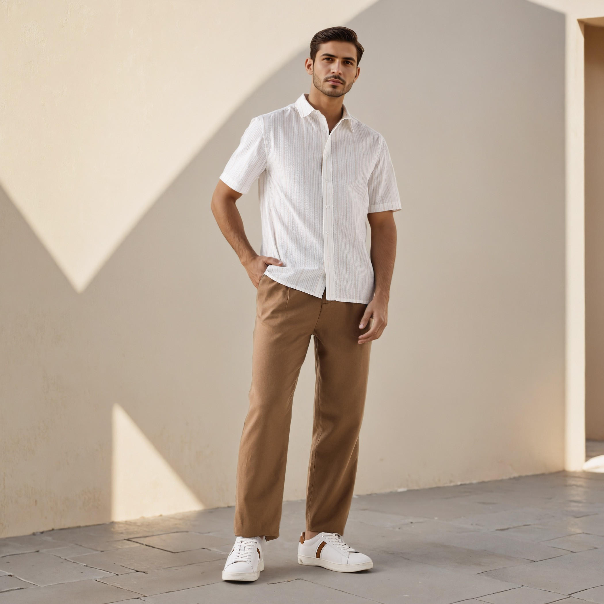 Regular Fit Pinstriped Seersucker Shirt-men-clothing-shirts-image-2