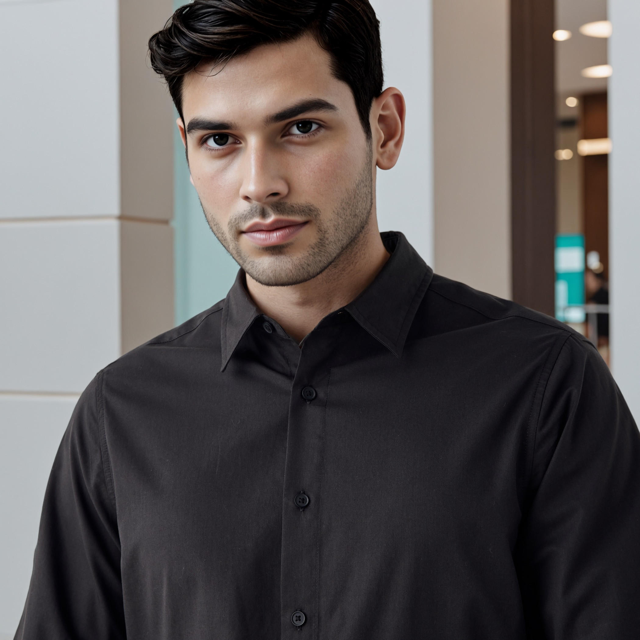 قميص بوبلين بقصة مريحة-men-clothing-shirts-image-2